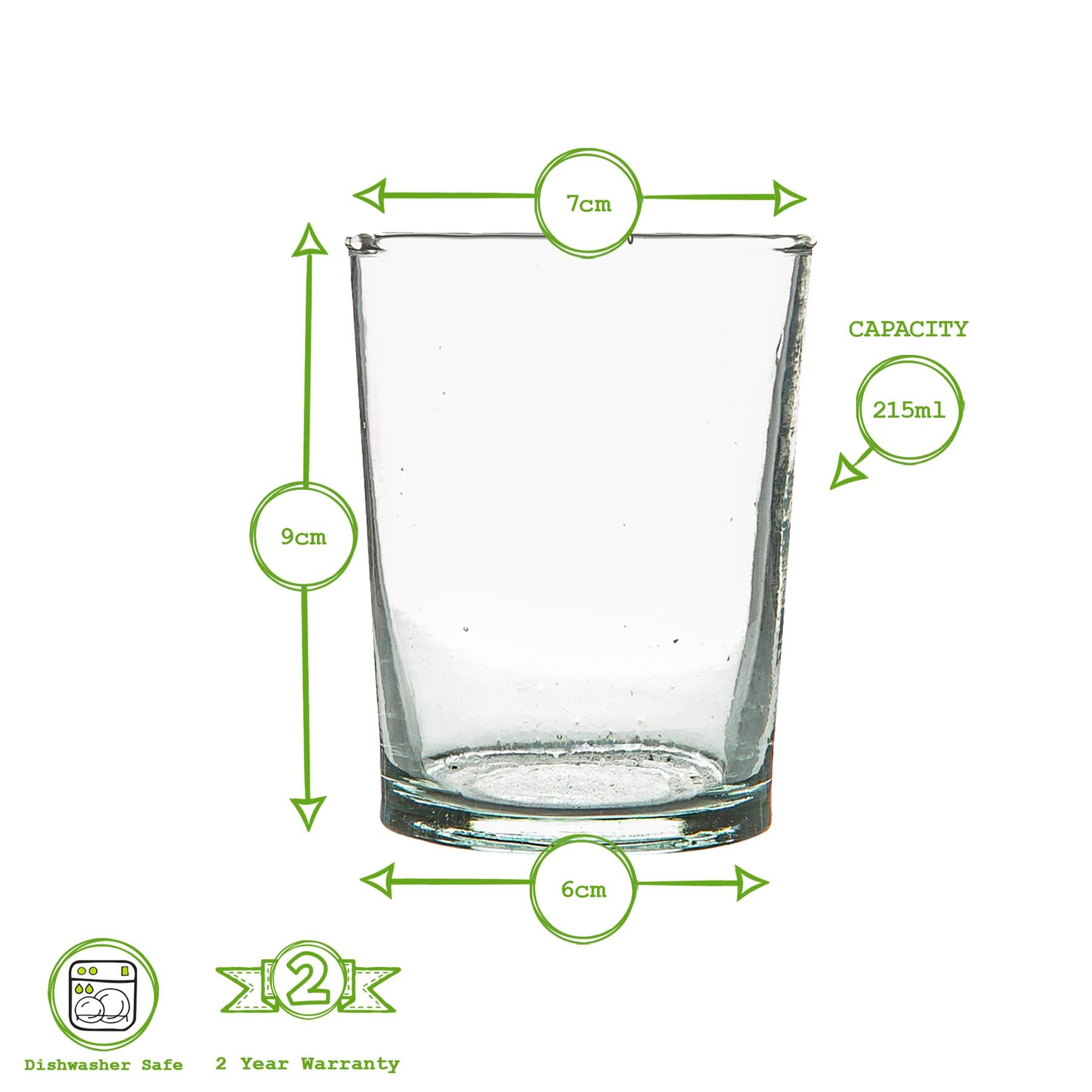 Meknes Recycled Tumbler Glass - 215ml - Clear