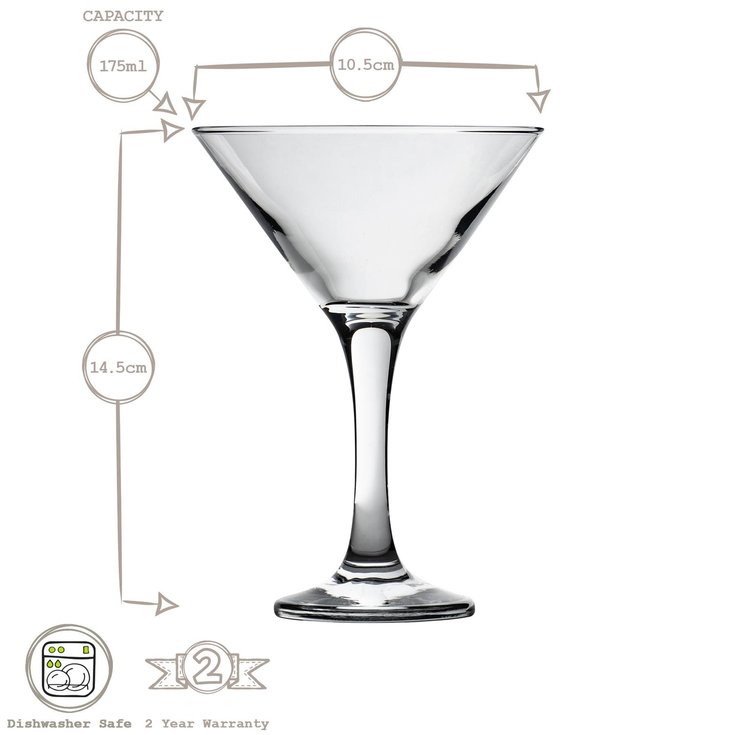 175ml Misket Martini Glasses