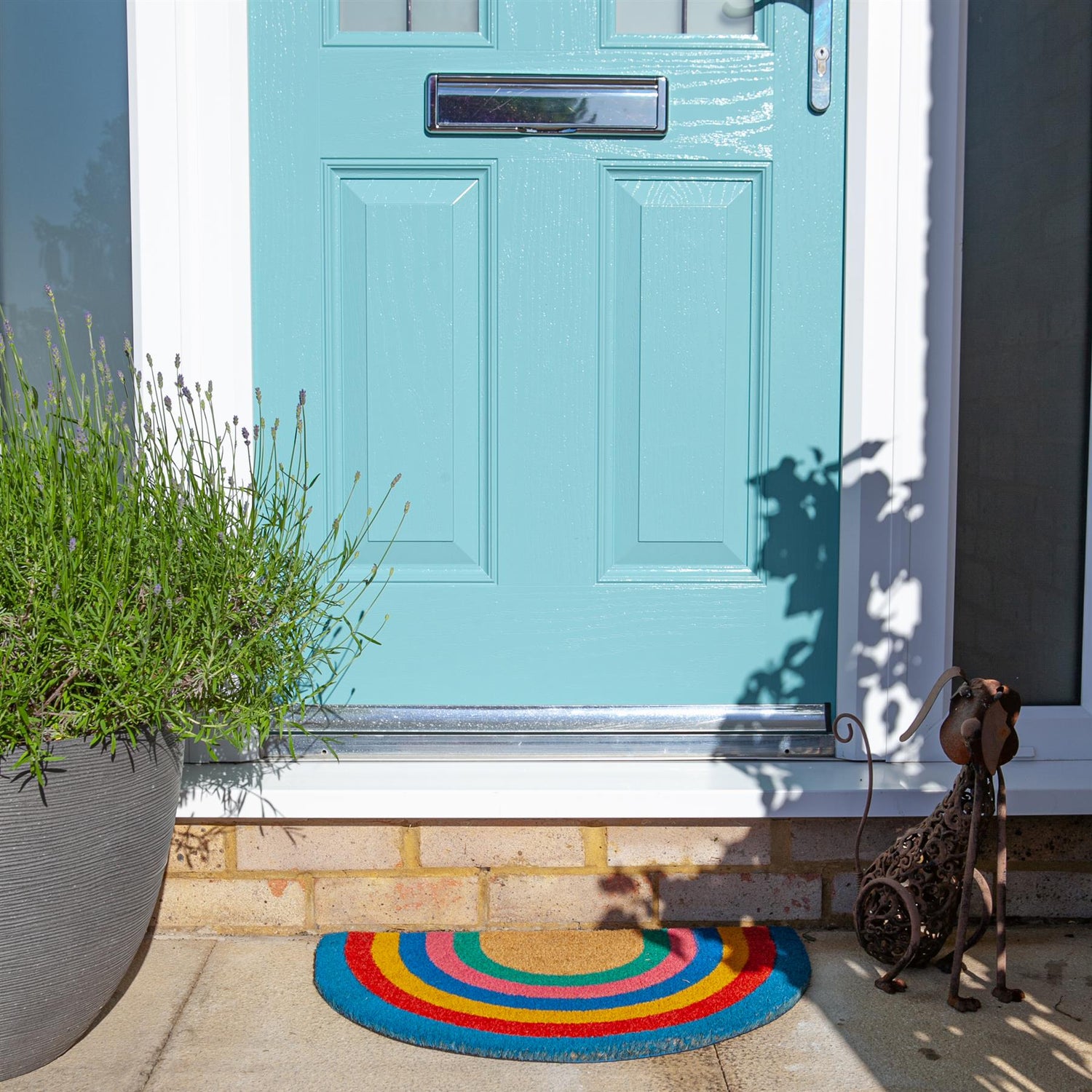 Nicola Spring Non-Slip Door Mat - 60 x 40cm - Rainbow 3