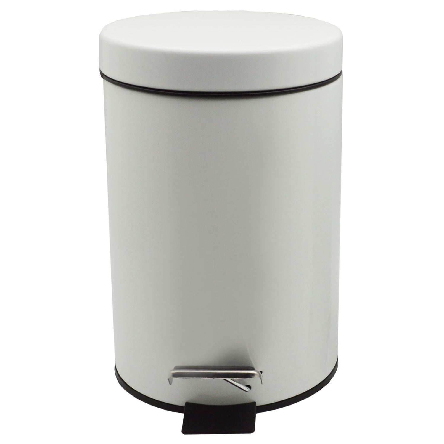 Harbour Housewares Bathroom Pedal Bin With Inner Bucket - White - 3L