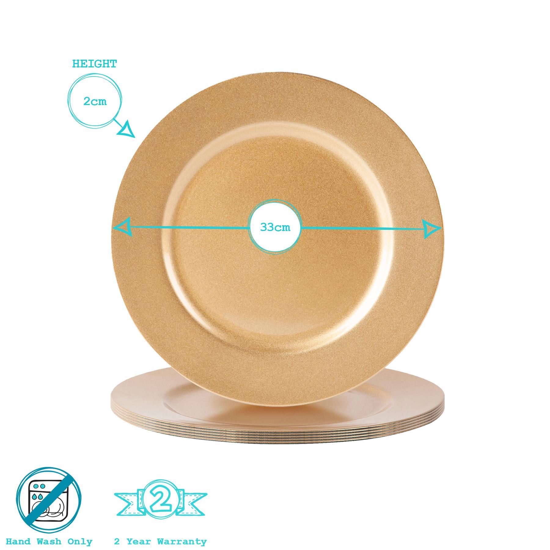 Metallic Charger Plate - 33cm - Rose Gold