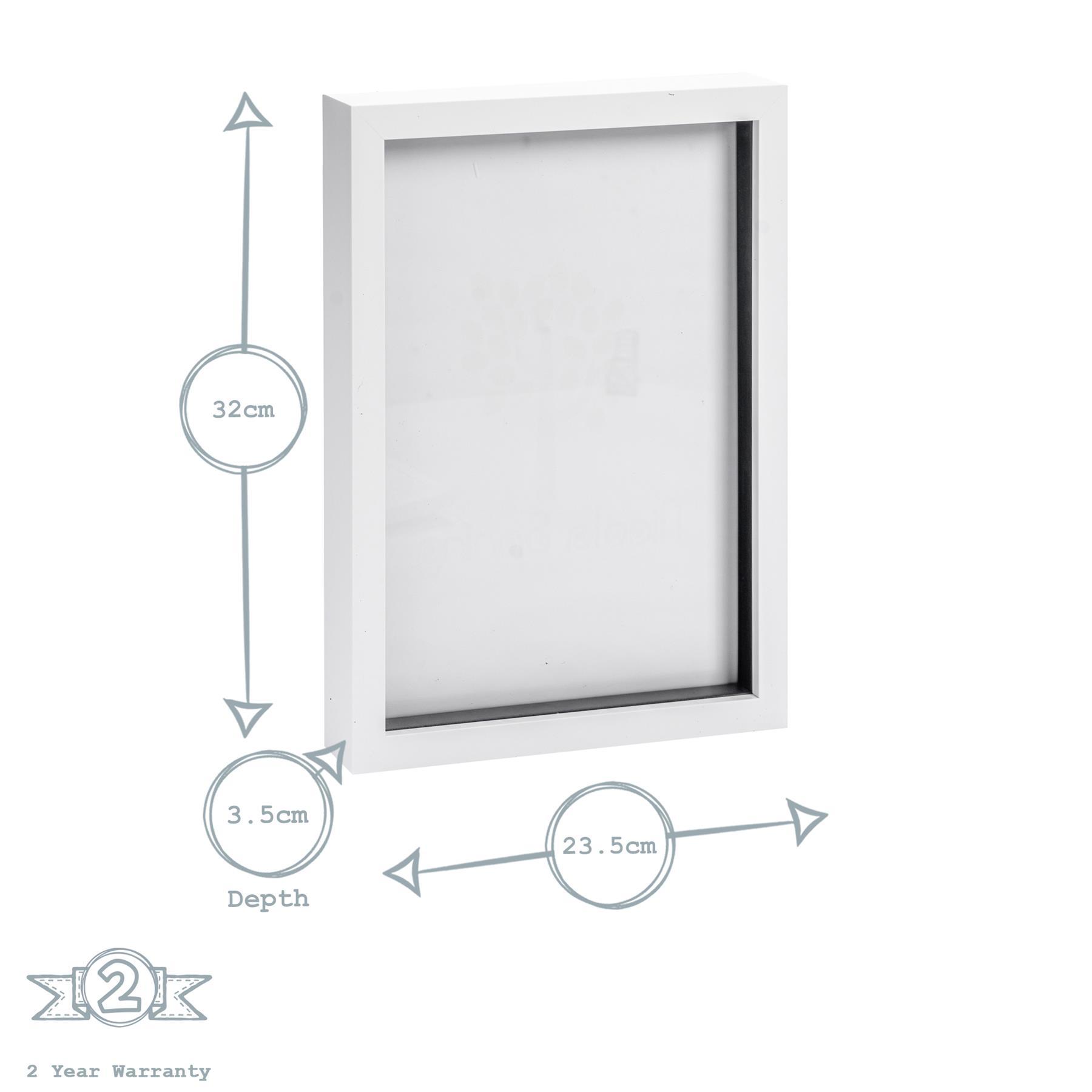 Nicola Spring Acrylic Box Photo Frame - White - 8 x 12 (A4)
