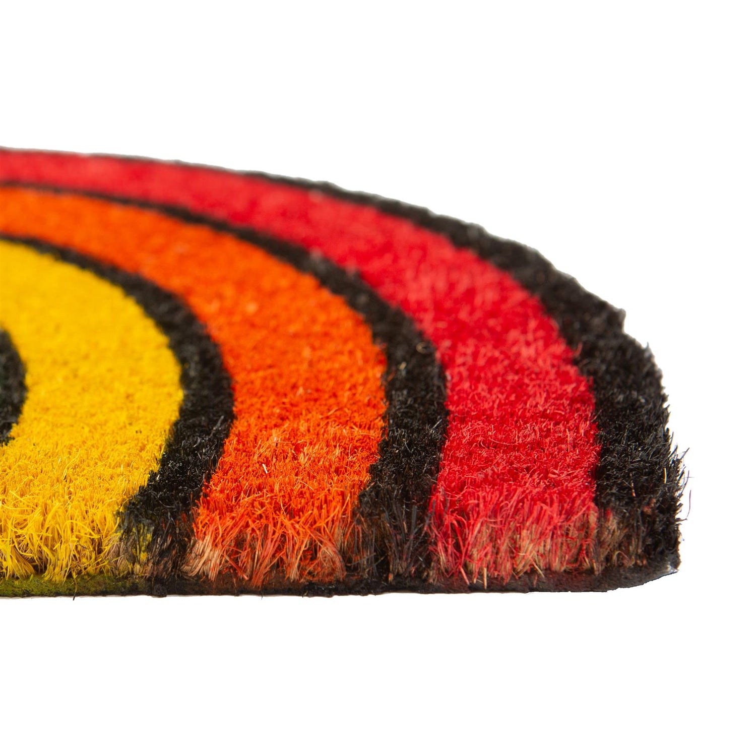 Coir Half Moon Door Mat - 60 x 40cm - Rainbow
