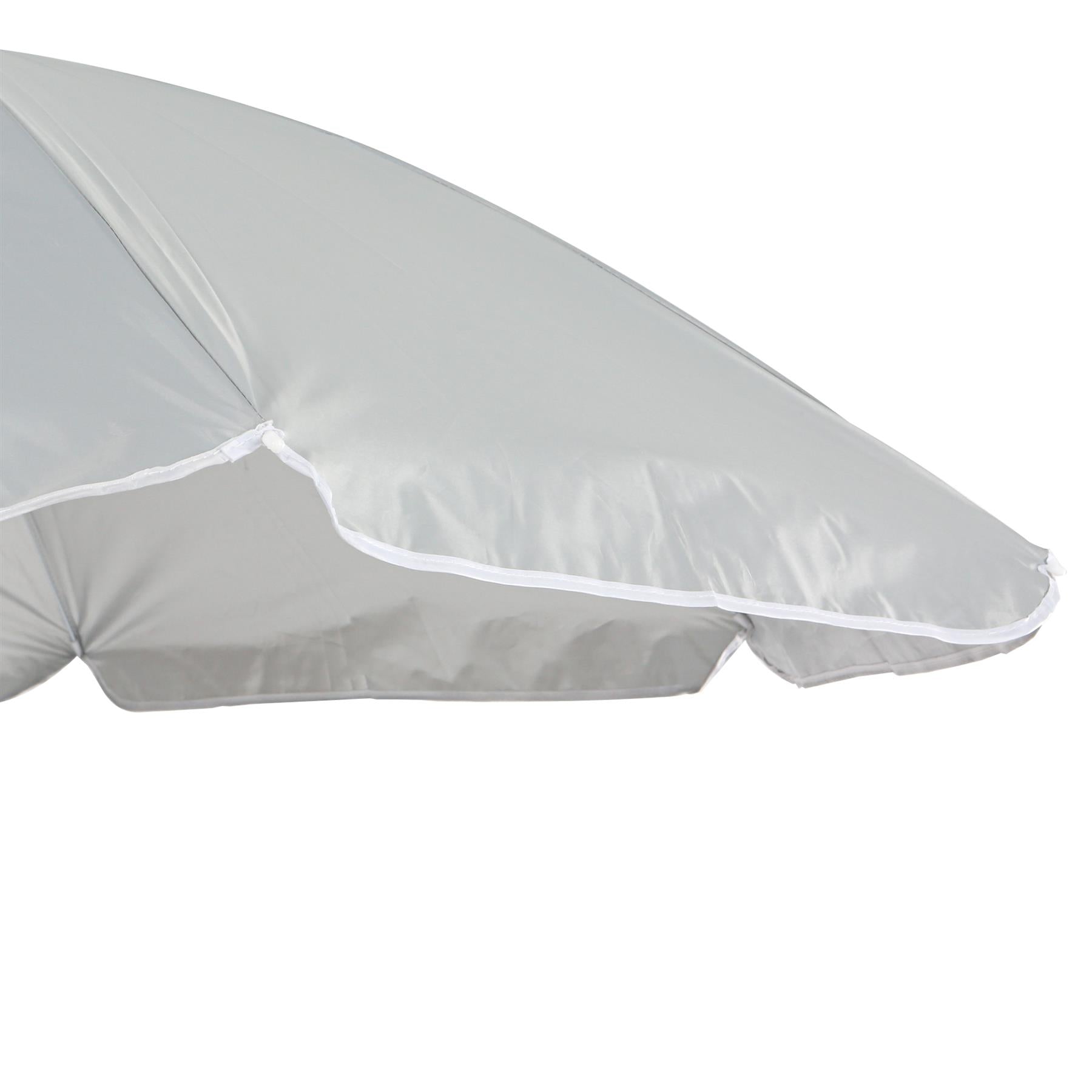 Metal Beach Parasol - 1.74 x 1.93m - Grey