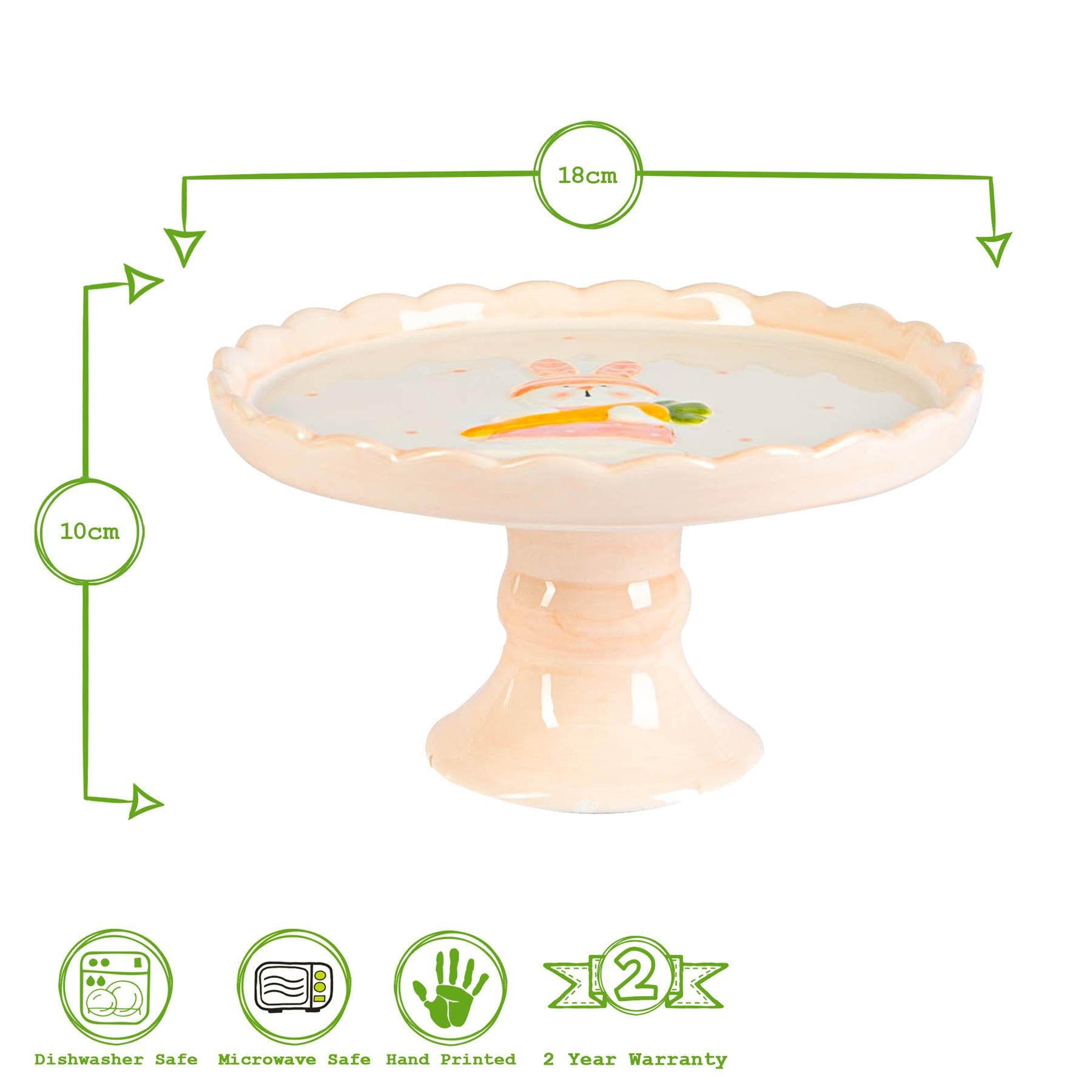 Easter Bunny Cake Stand - 18cm - White