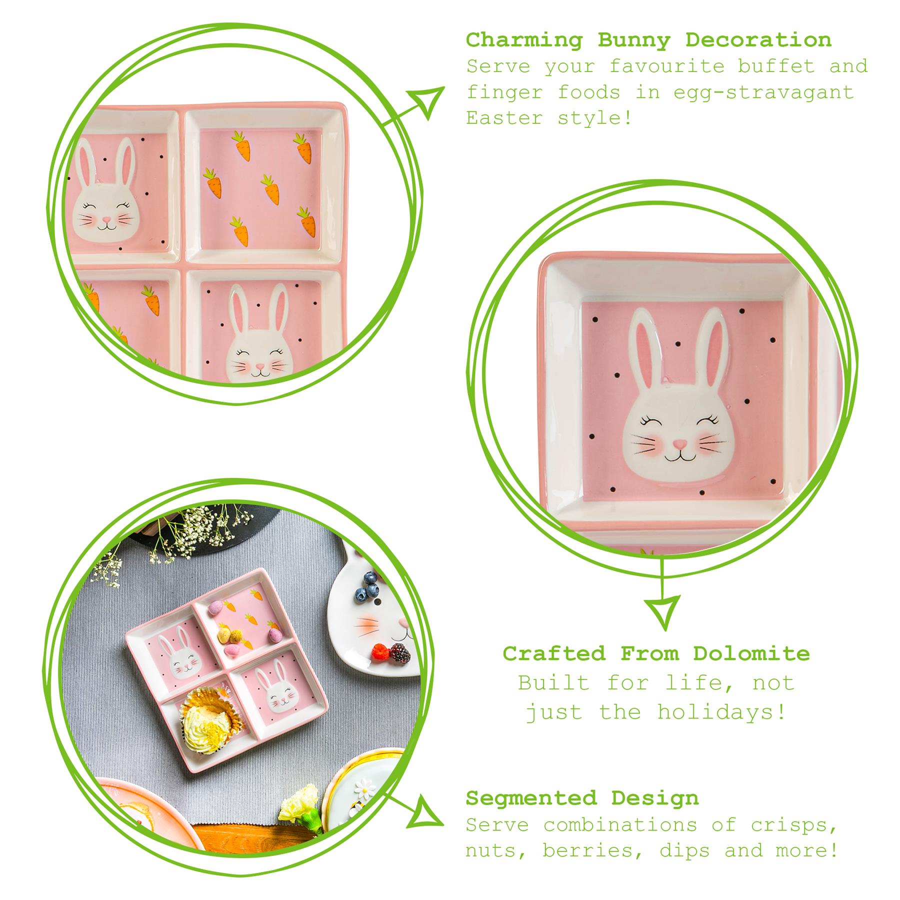 Pink Bunny Snack Plate - 20cm - Pink