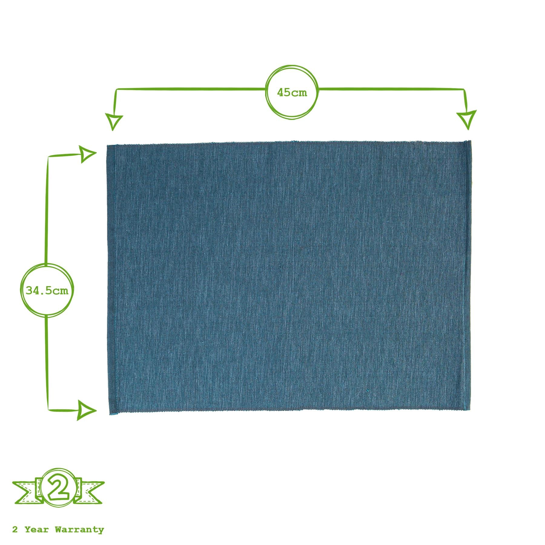 Ribbed Cotton Placemat - Denim
