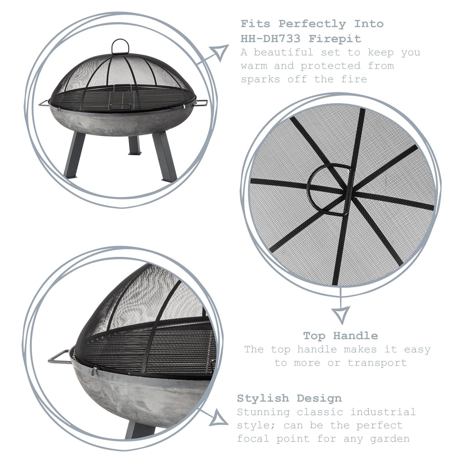 Harbour Housewares Round Firepit Dome - 73cm