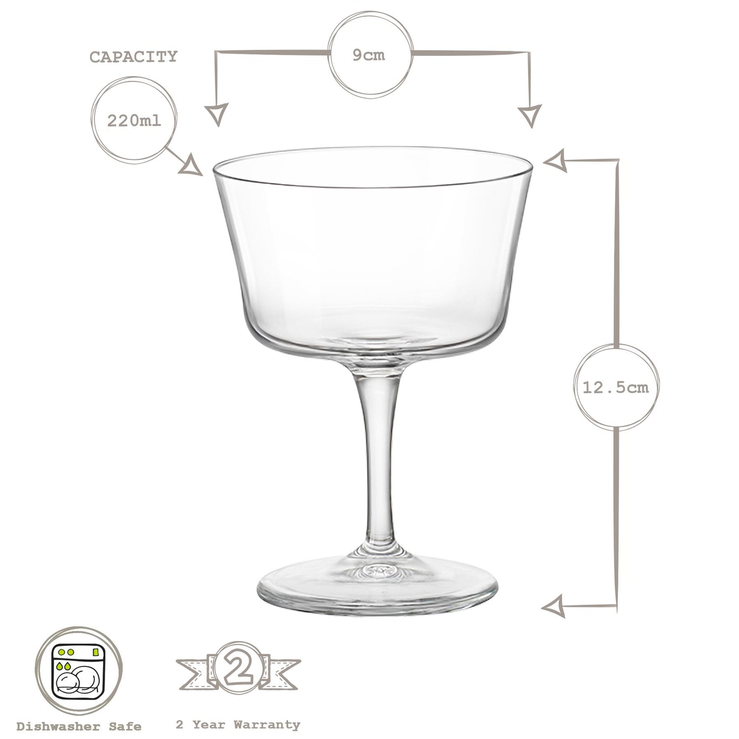 Bartender Novecento Champagne Saucer - 220ml