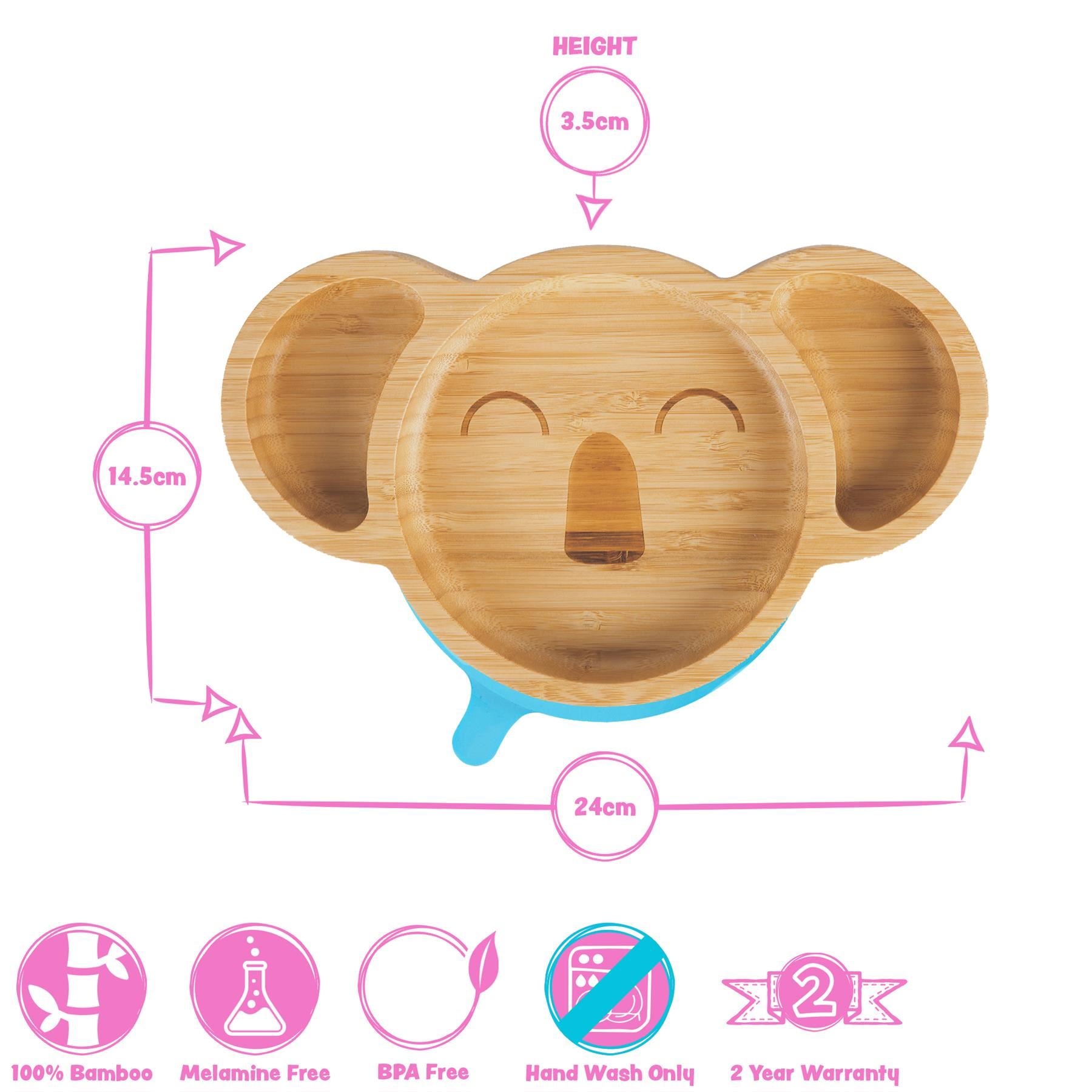Navy Blue Koala Bamboo Suction Plate