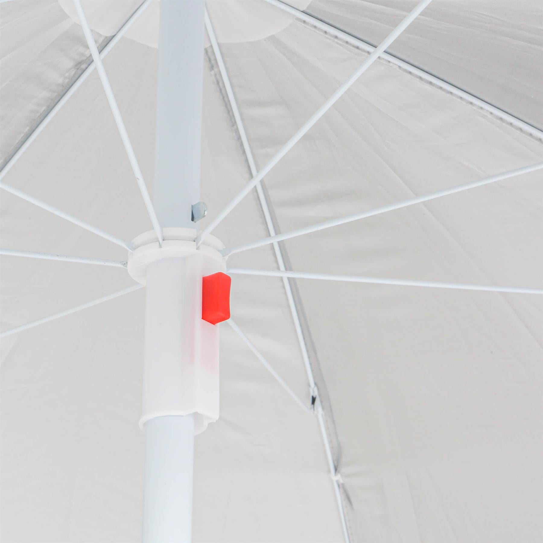 Metal Beach Parasol - 1.74 x 1.93m - Grey