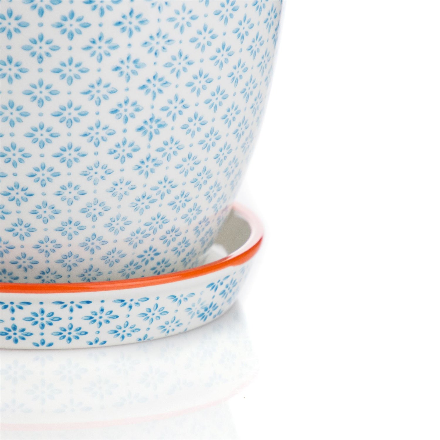 Porcelain Flower Pot With Drip Tray