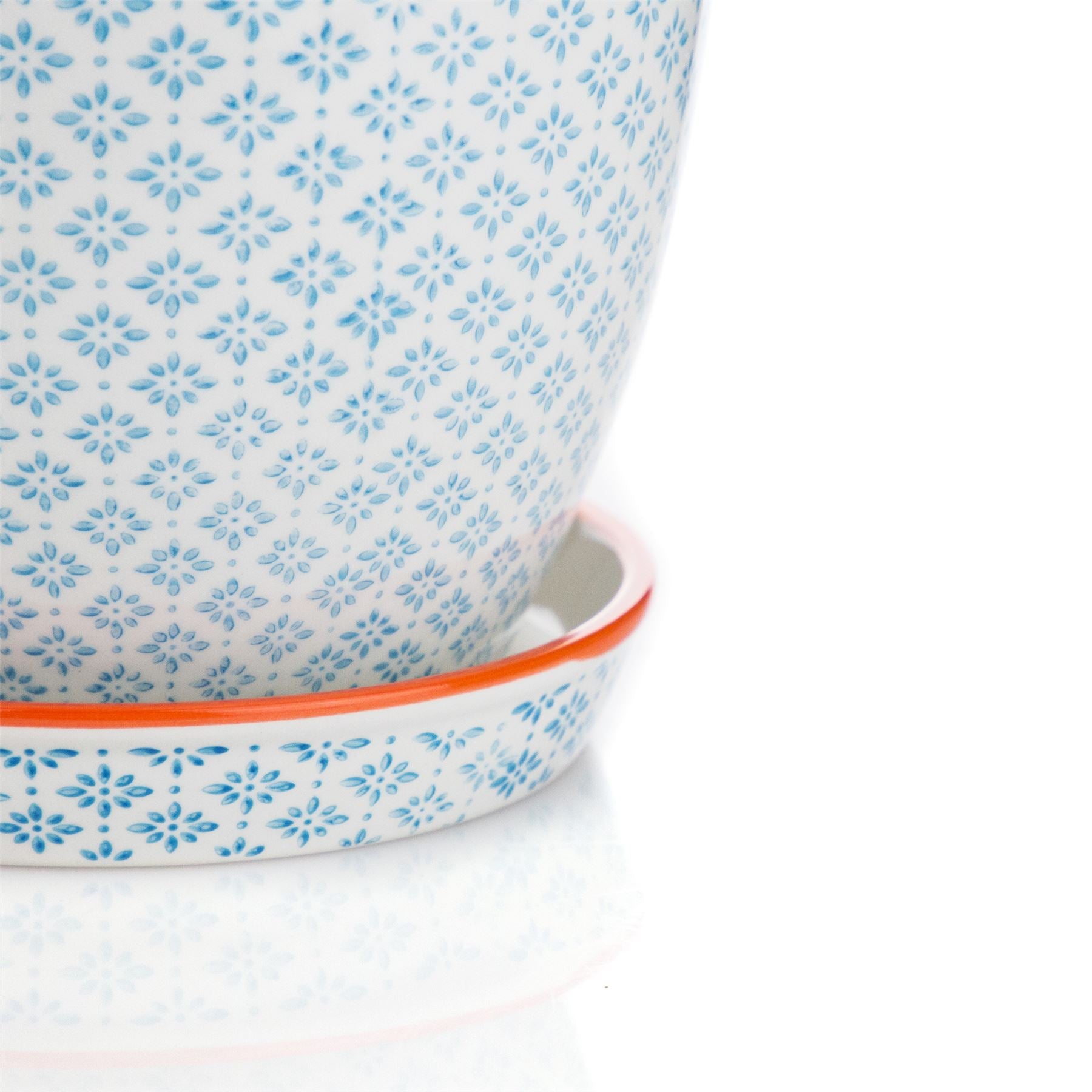 Porcelain Flower Pot With Drip Tray