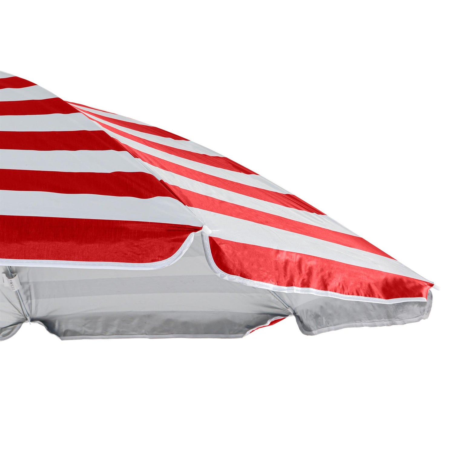 Red Stripe 1.8m Metal Beach Parasol