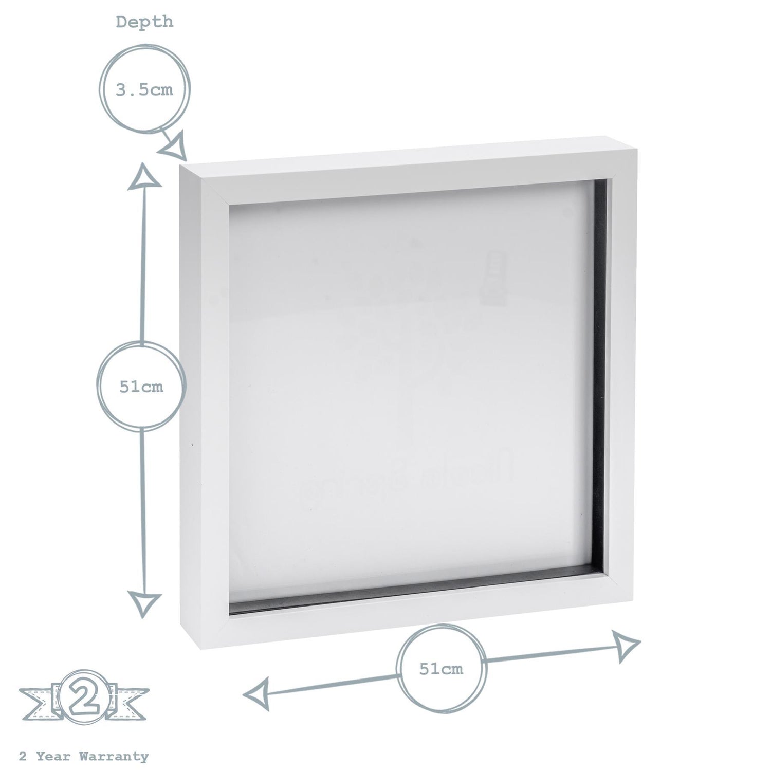 Nicola Spring Box Photo Frame - 20x20" - White