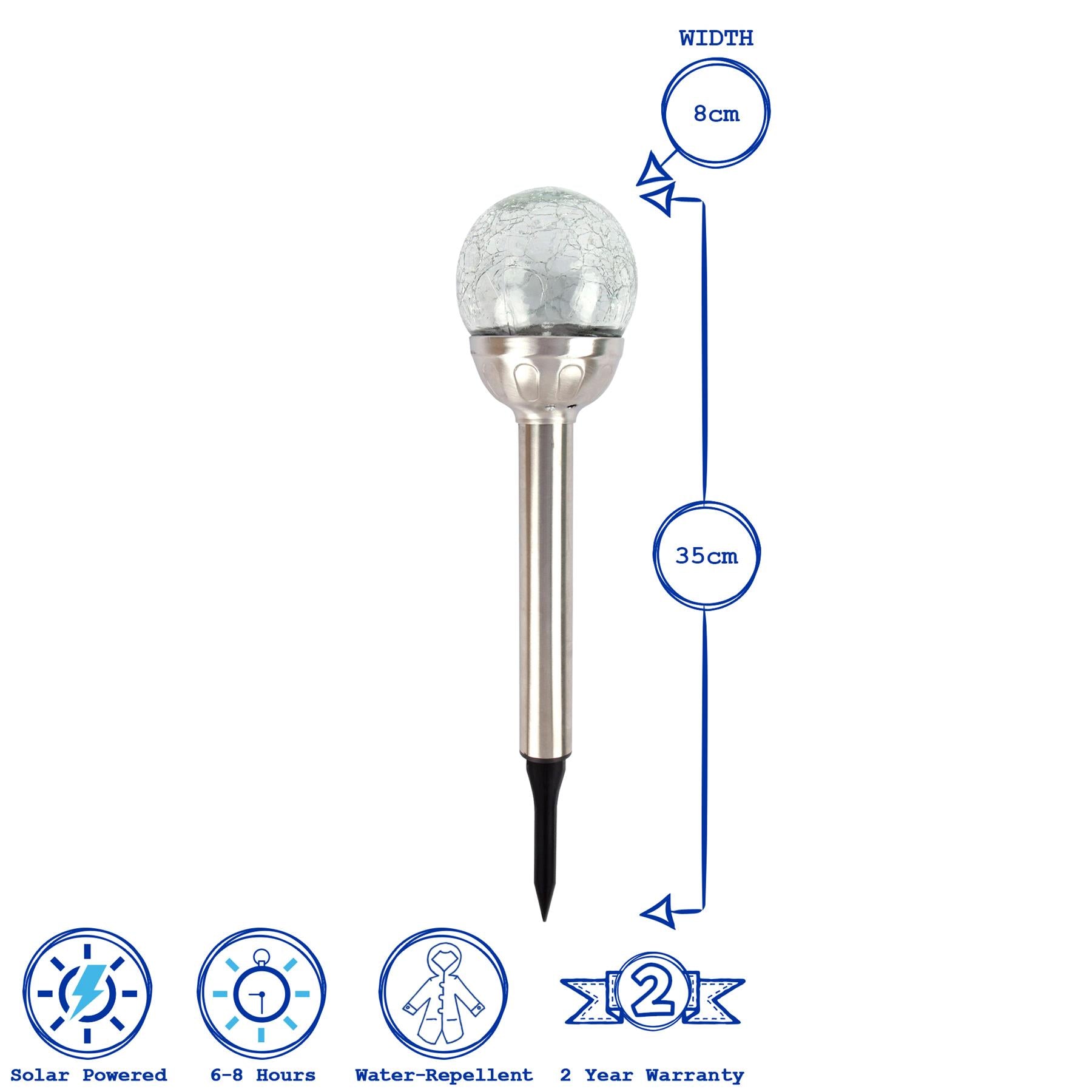 Colour Changing Crackle Ball Solar Pathway Light