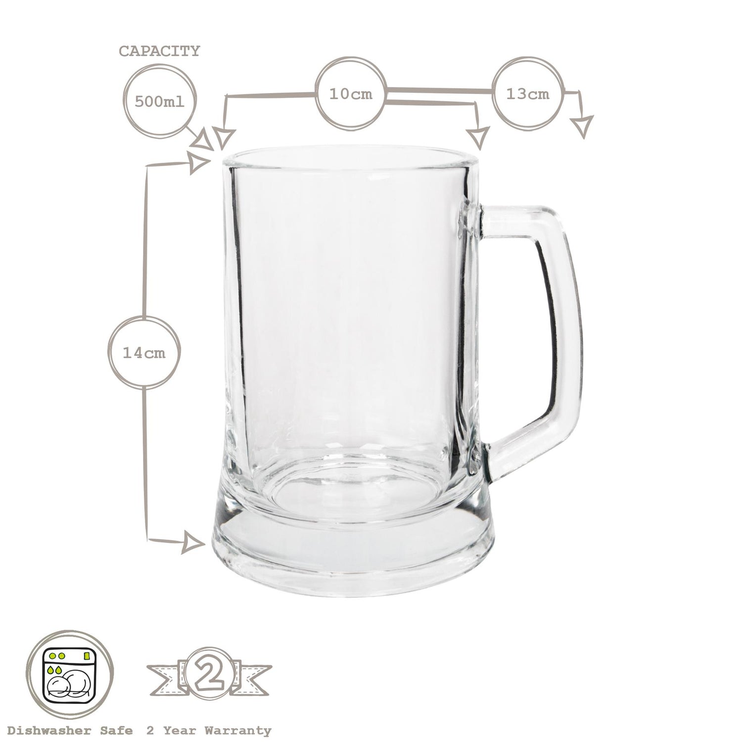 500ml Glass Beer Mug