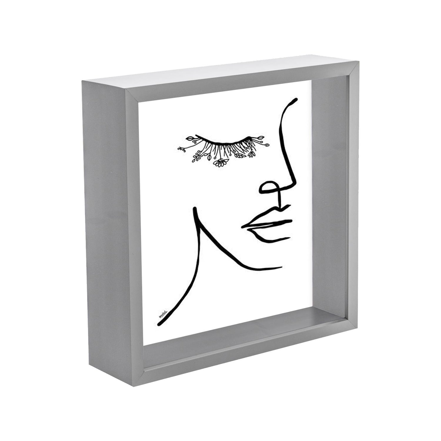 Grey 8" x 8" 3D Deep Box Photo Frame - By Nicola Spring