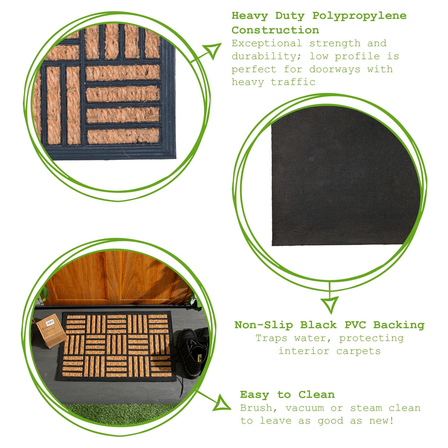 Heavy Duty Door Mat - 60 x 40cm - Mosaic