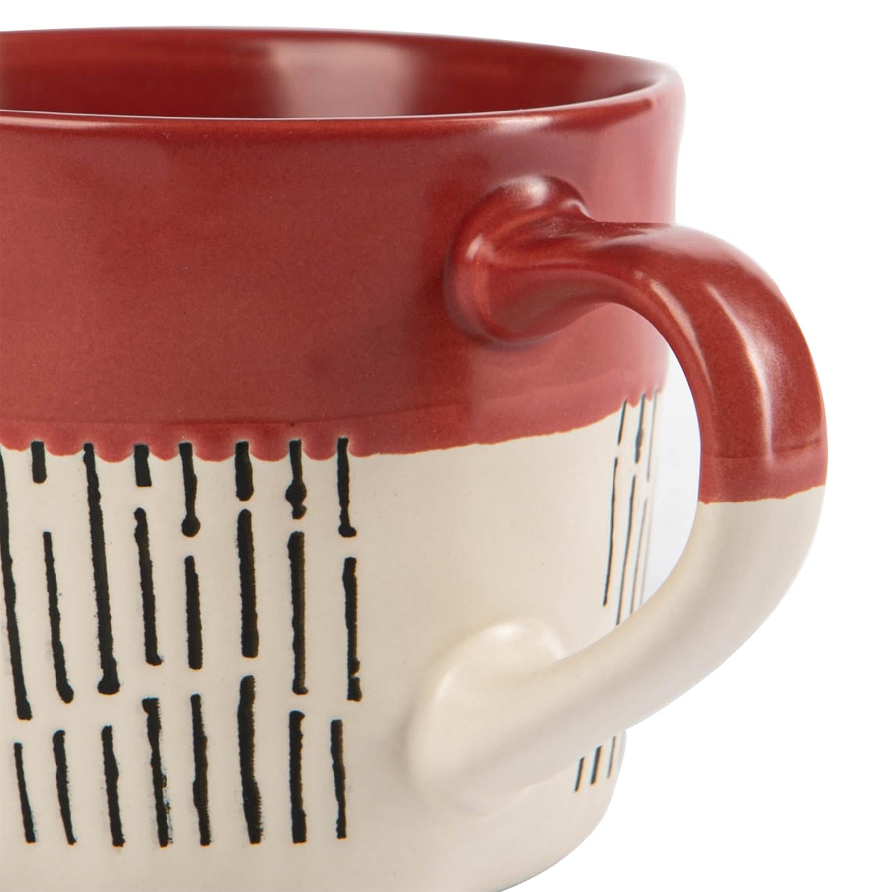 Dipped Dash Stoneware Coffee Mug - 450ml - Red