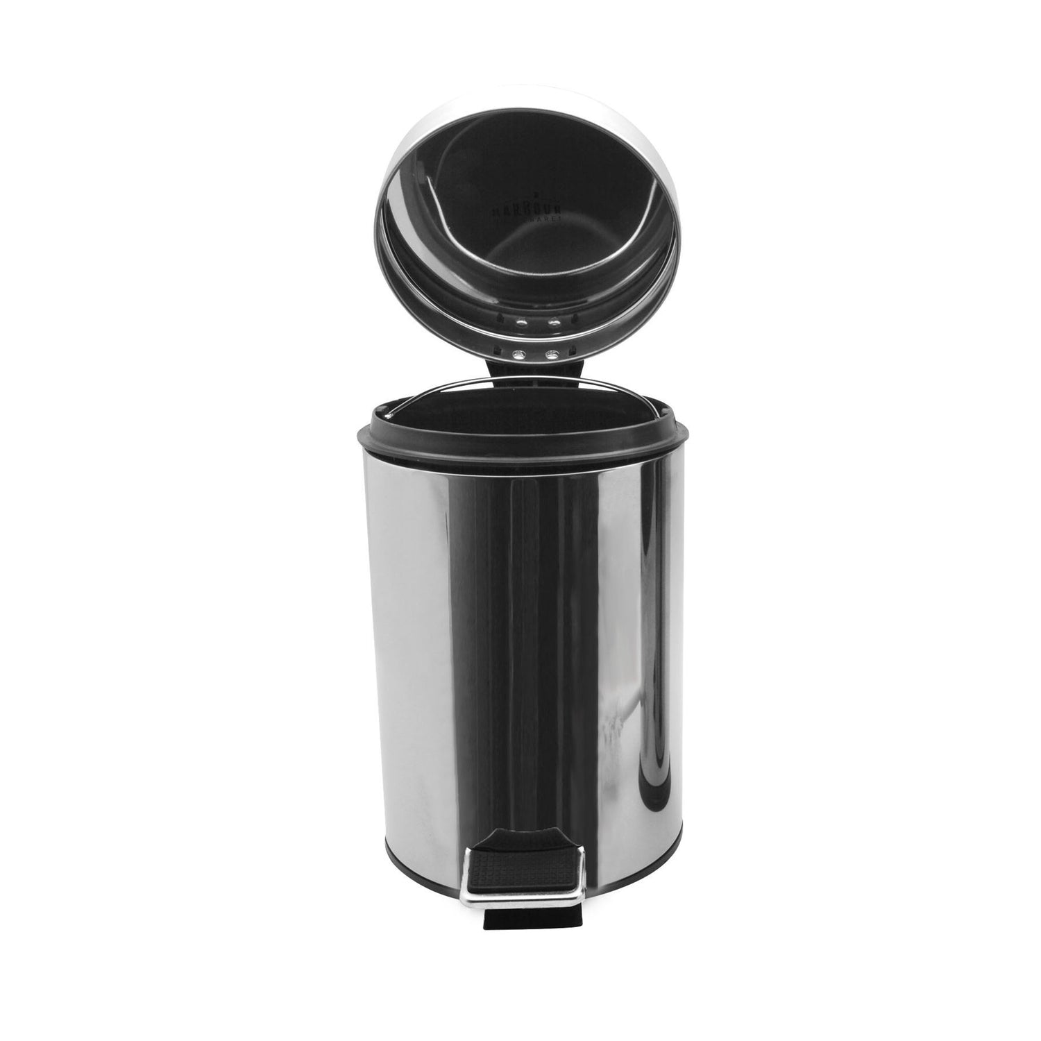 Harbour Housewares Bathroom Pedal Bin With Inner Bucket - Chrome - 3L