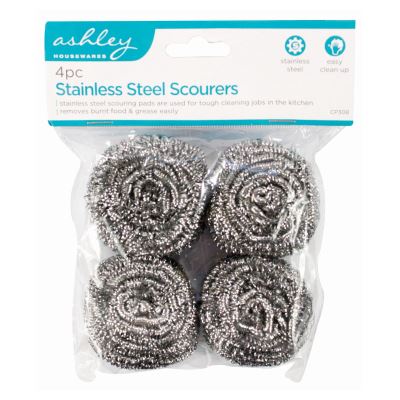 Stainless Steel Scourers - Pack of 4