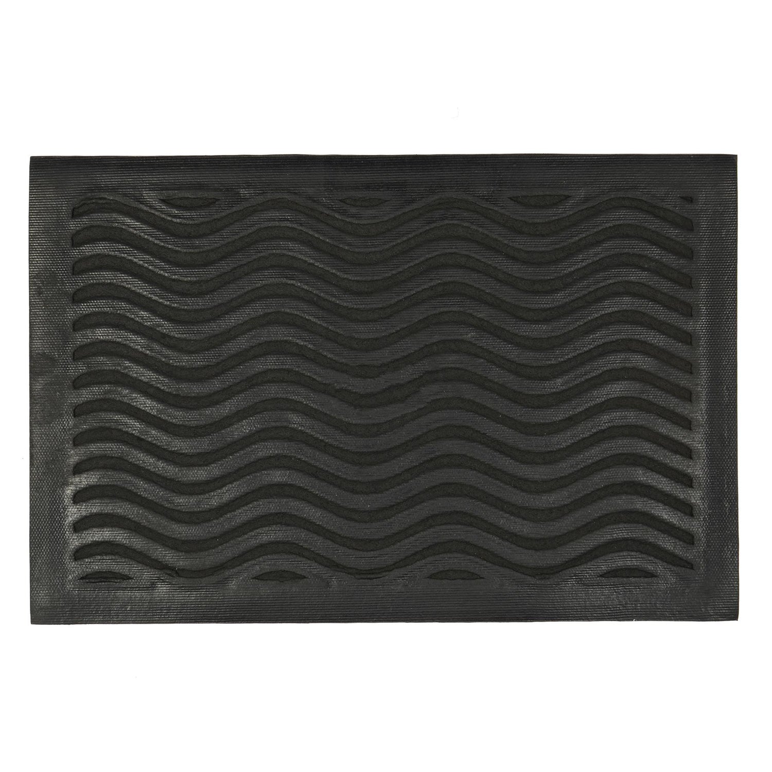 Heavy Duty Door Mat - 60 x 40cm - Black Waves