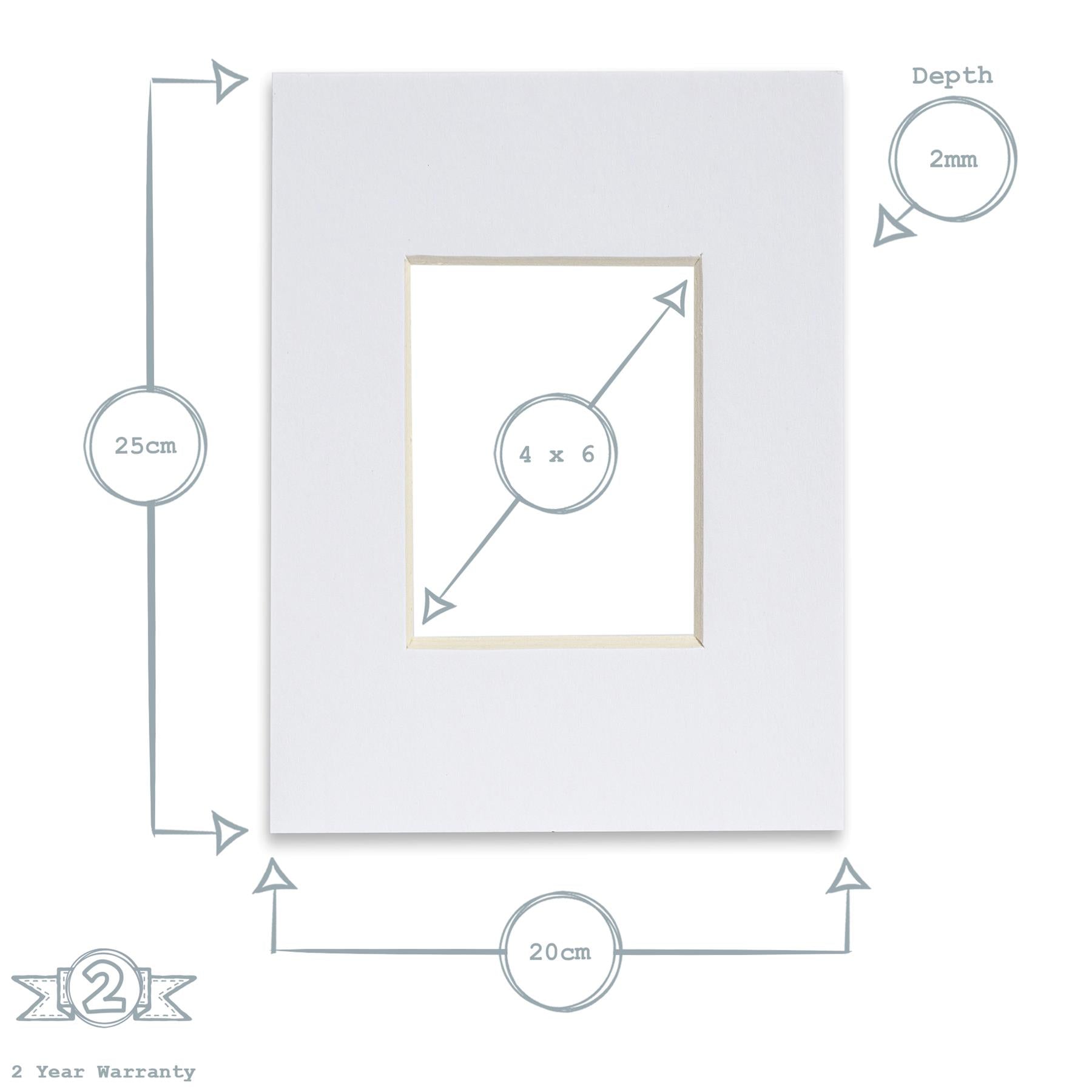 Nicola Spring Picture Mount for 8 x 10" Frame | Photo Size 4 x 6" - White