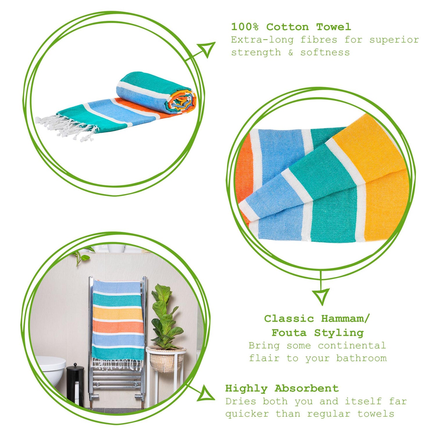 Turkish Cotton Bath Towel - Multicolour