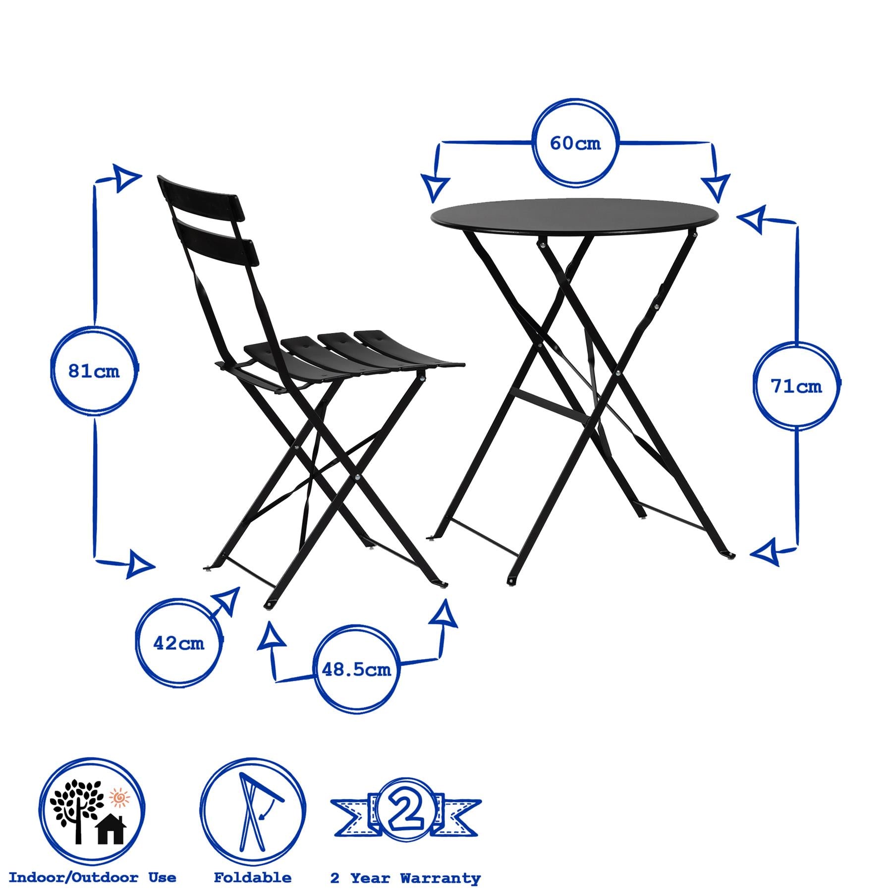 2 Seater Sussex Bistro Set - Round