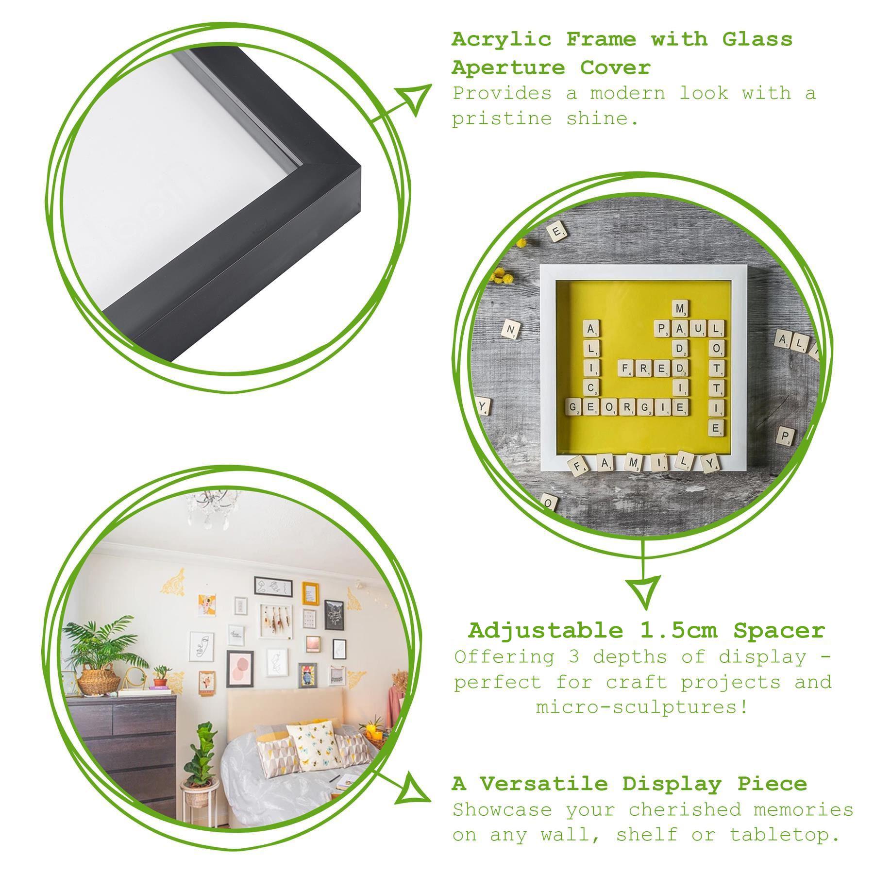 6" x 6" 3D Box Photo Frame - Light Brown