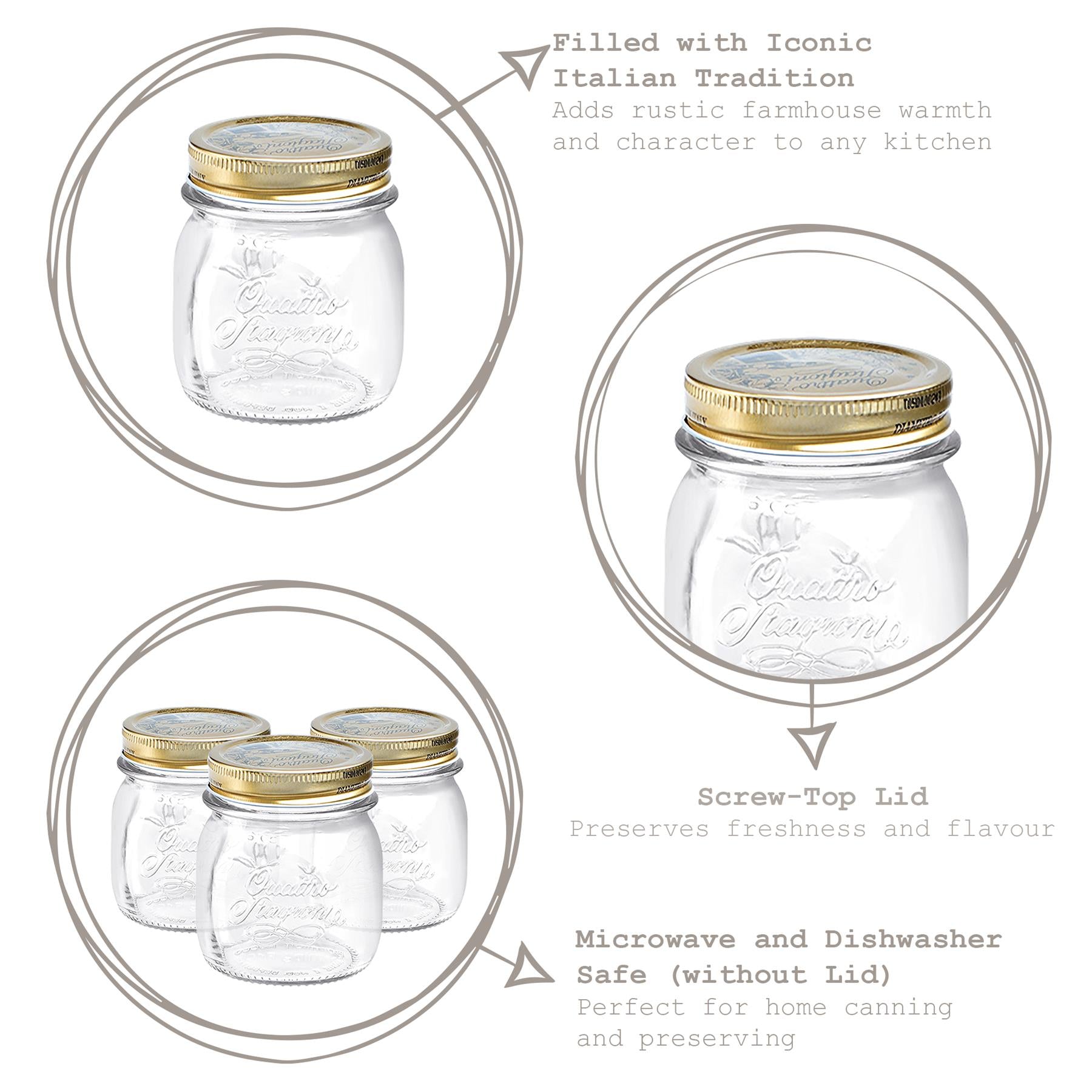 Quattro Stagioni Glass Storage Jar - 150ml