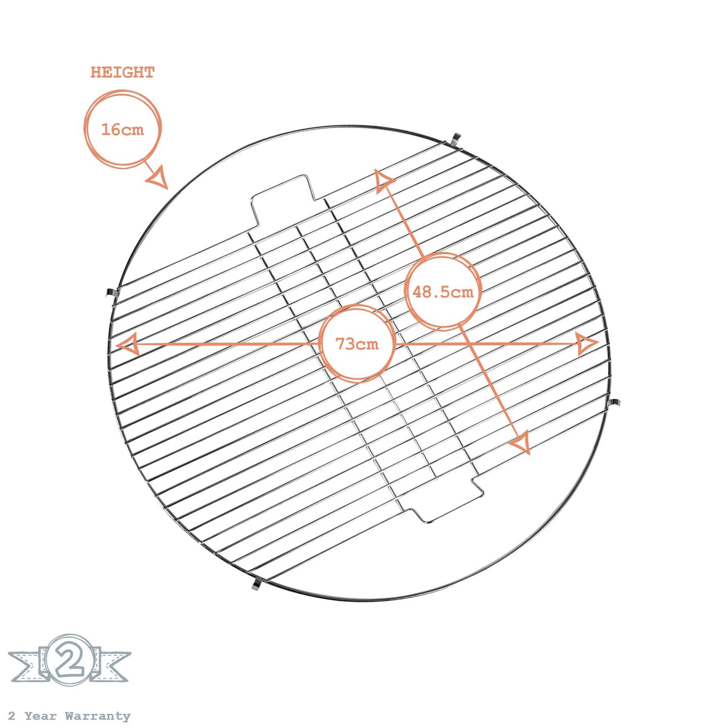 Harbour Housewares Round Firepit Grill - 48.5cm