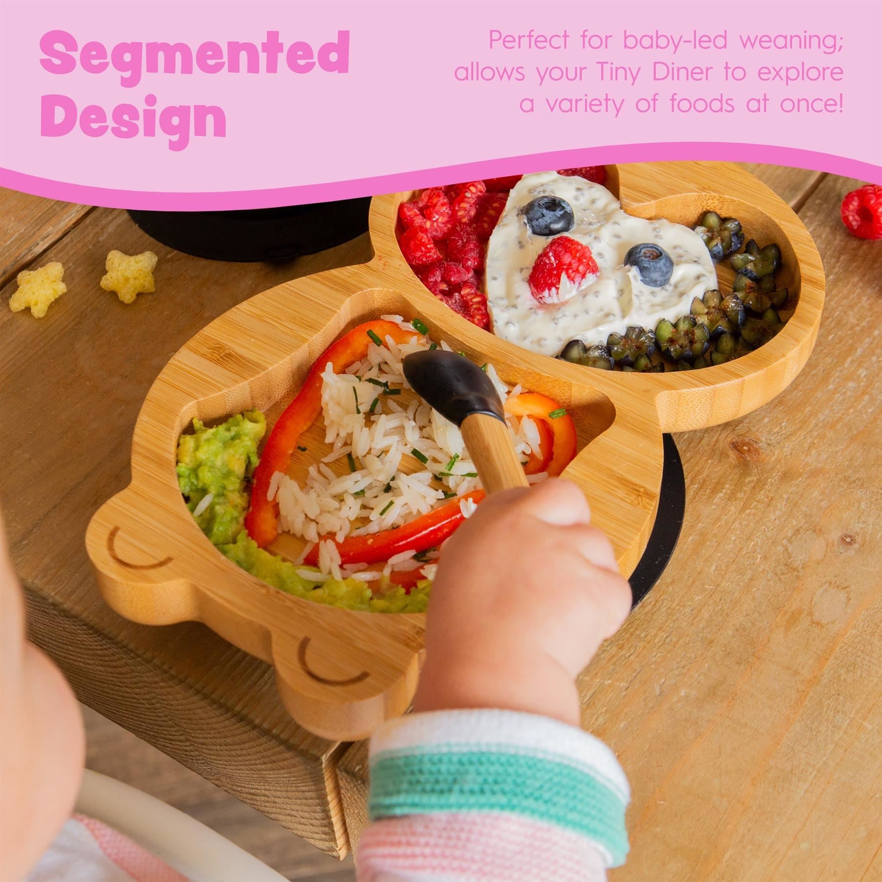 Beige Penguin Bamboo Suction Plate