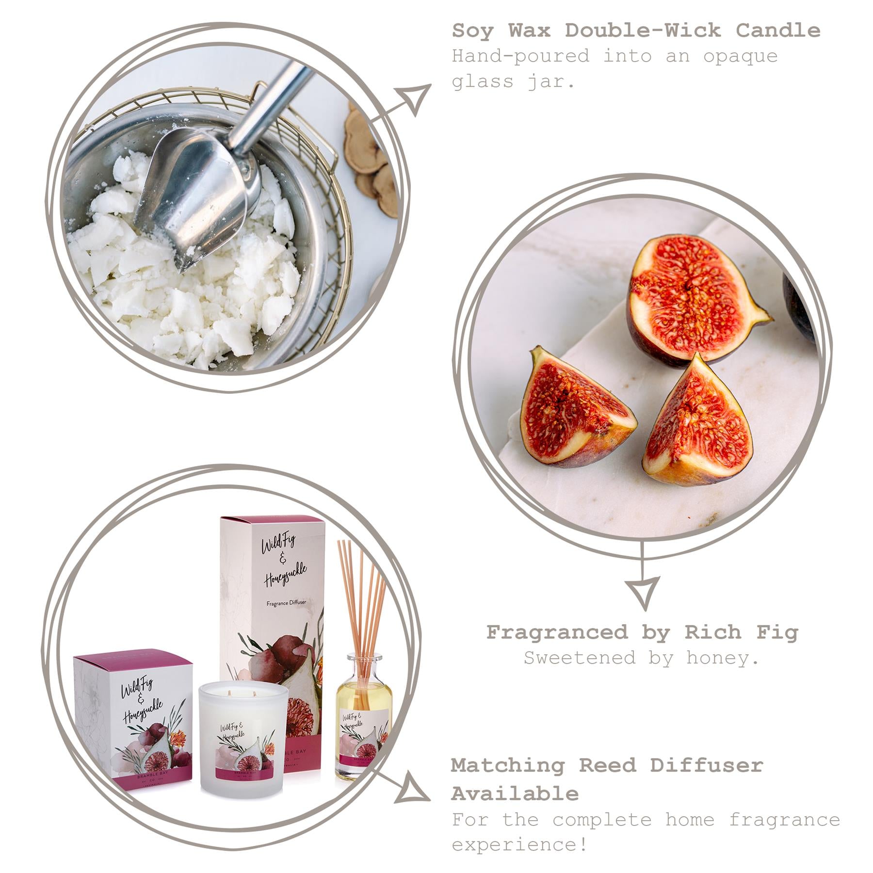 300g Wild Fig & Honeysuckle Bath & Body Soy Wax Scented Candle
