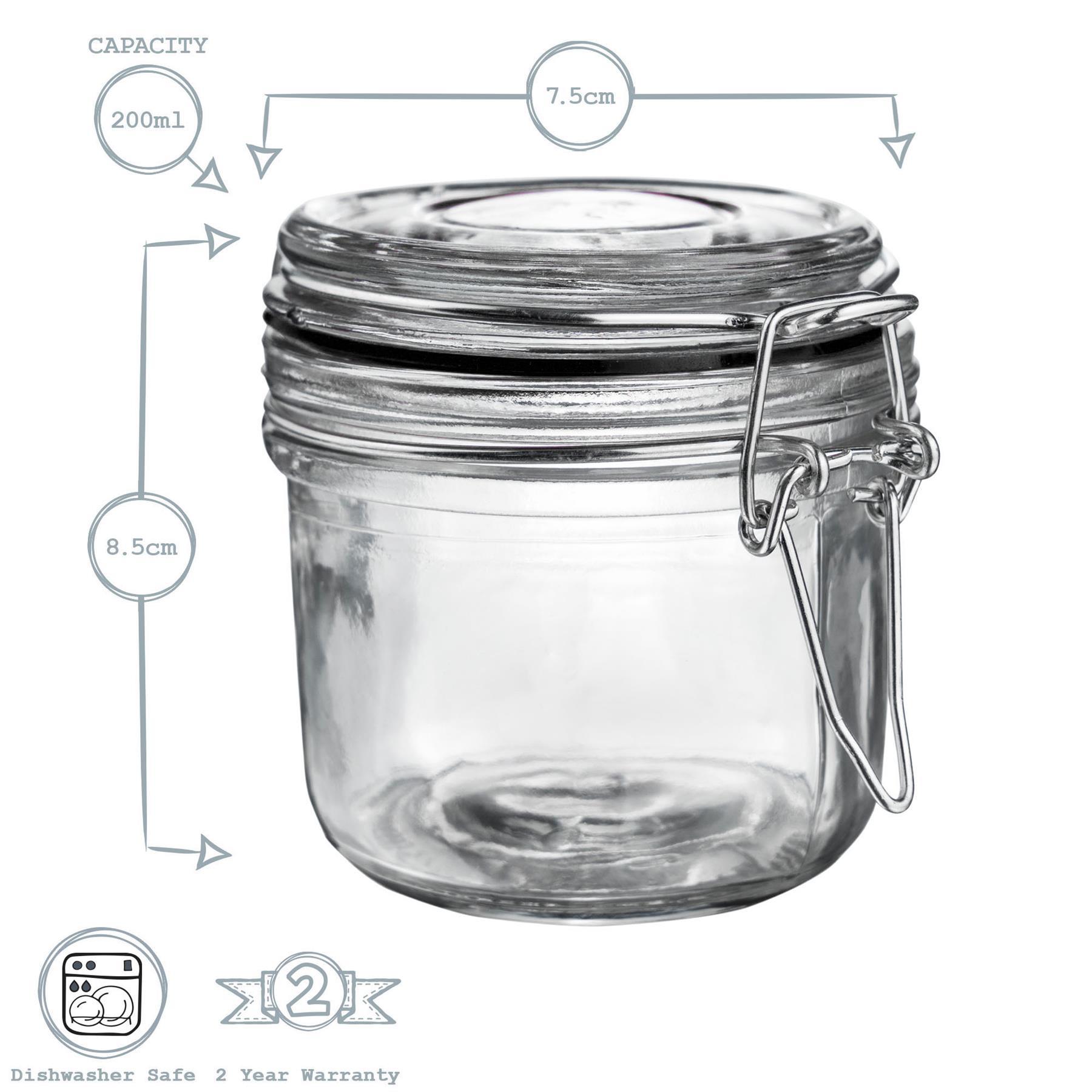 Argon Tableware Glass Storage Jar - 200ml - Black Seal