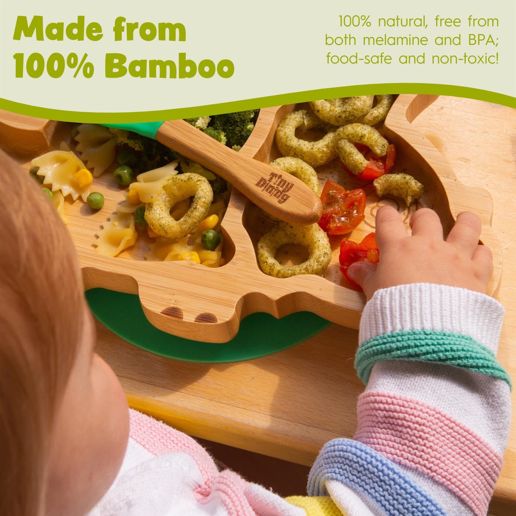 Navy Blue Dinosaur Bamboo Suction Plate