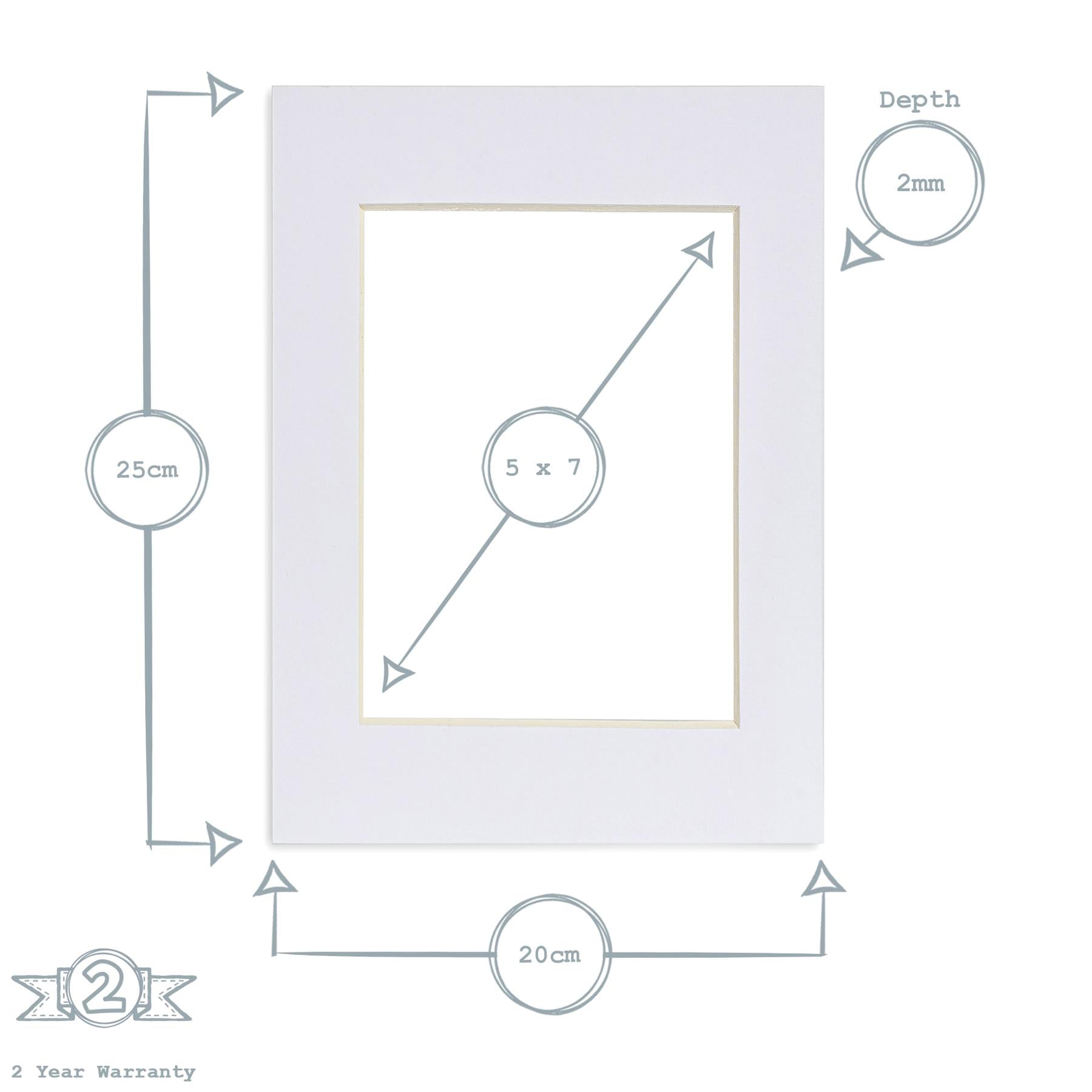 Nicola Spring Picture Mount for 8 x 10" Frame | Photo Size 5 x 7" - White