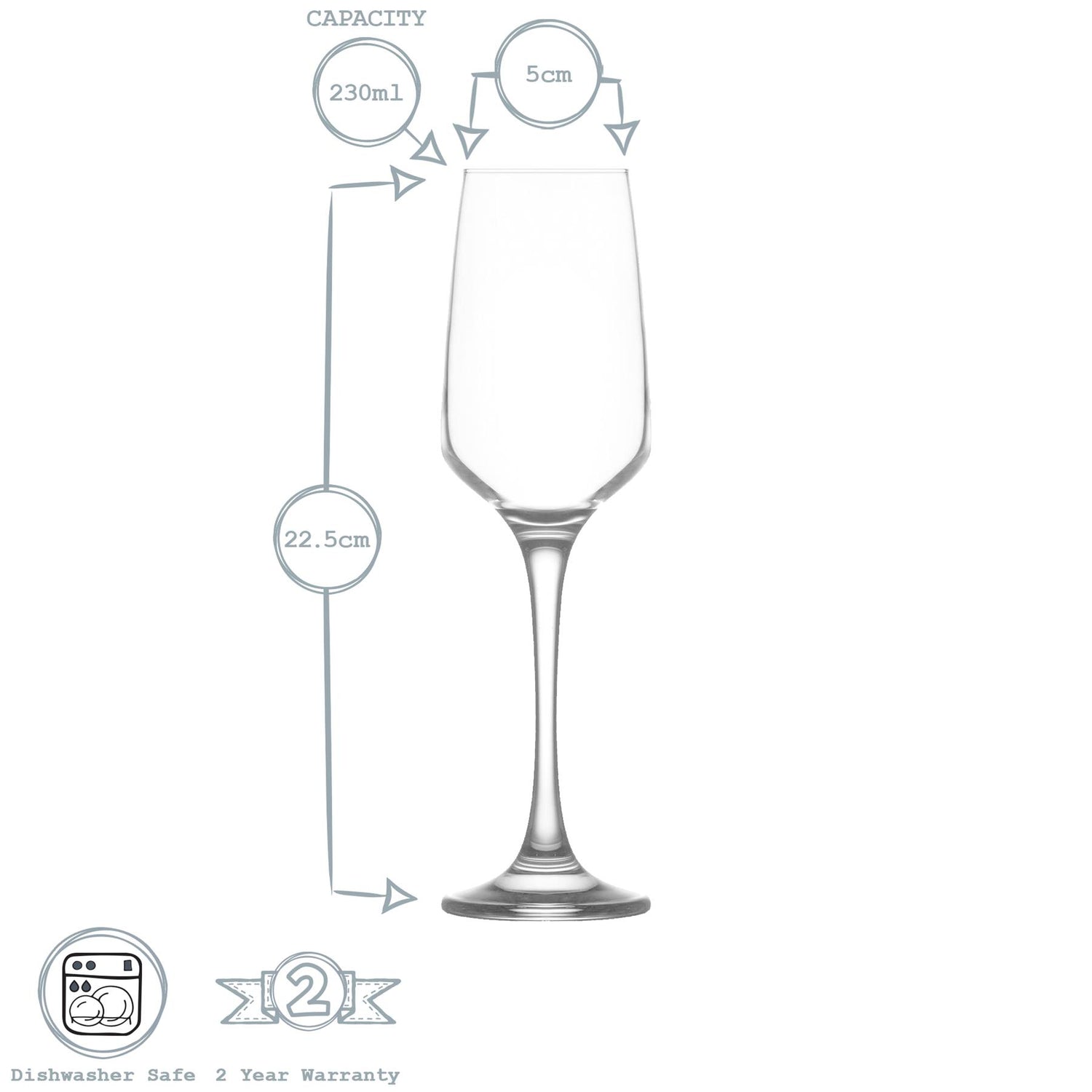 230ml Lal Glass Champagne Flute