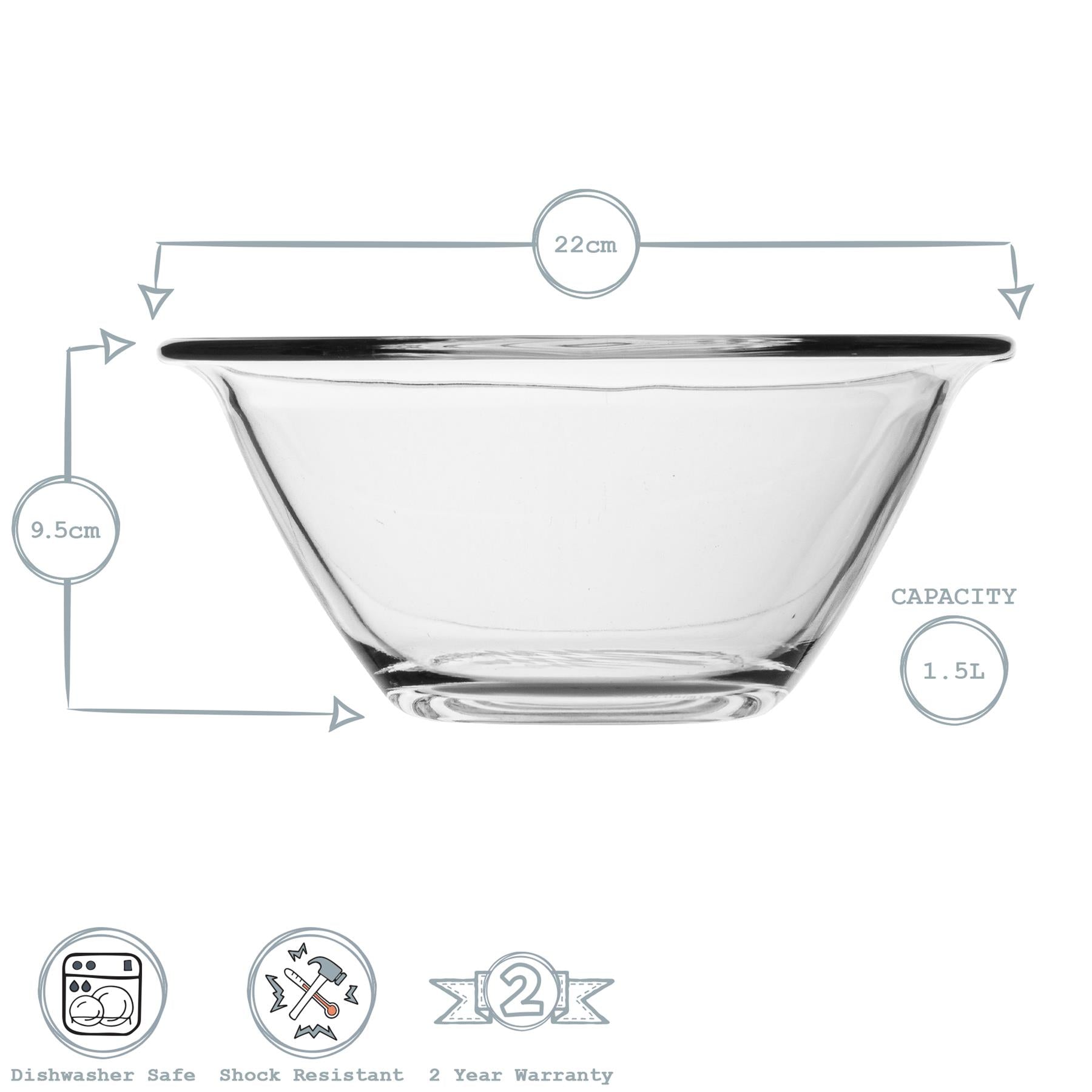 Bormioli Rocco Mr Chef Glass Nesting Mixing Bowl - 1.5L