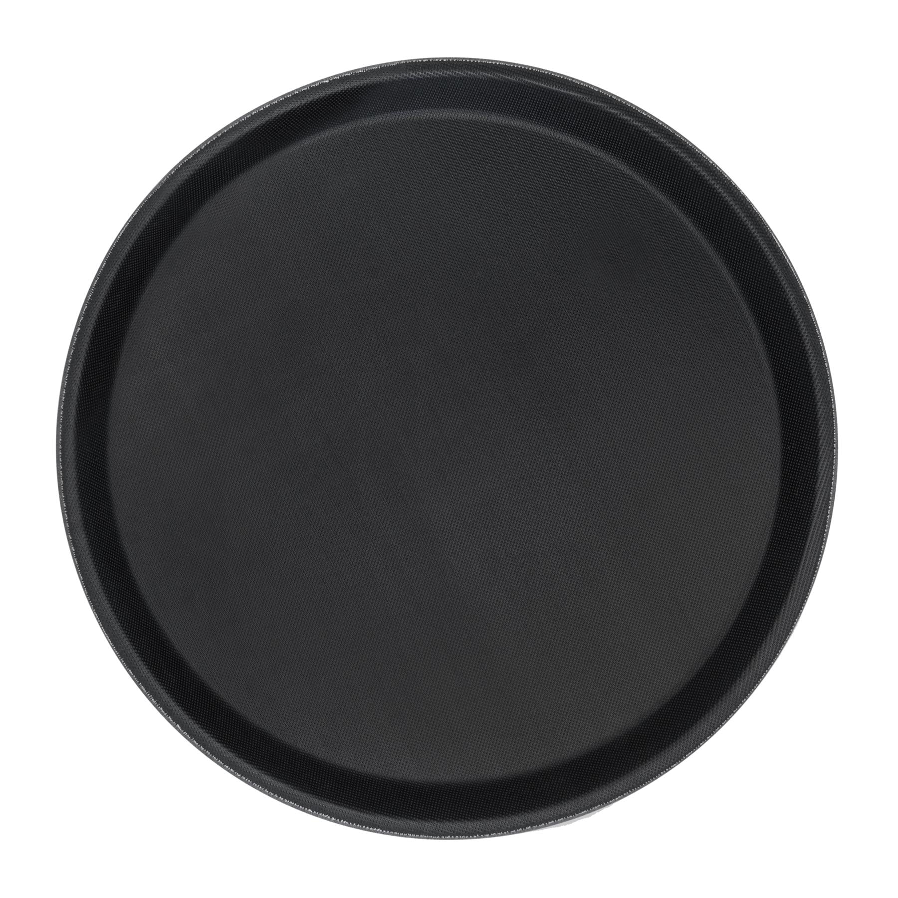Black 28cm Round Non-Slip Serving Tray