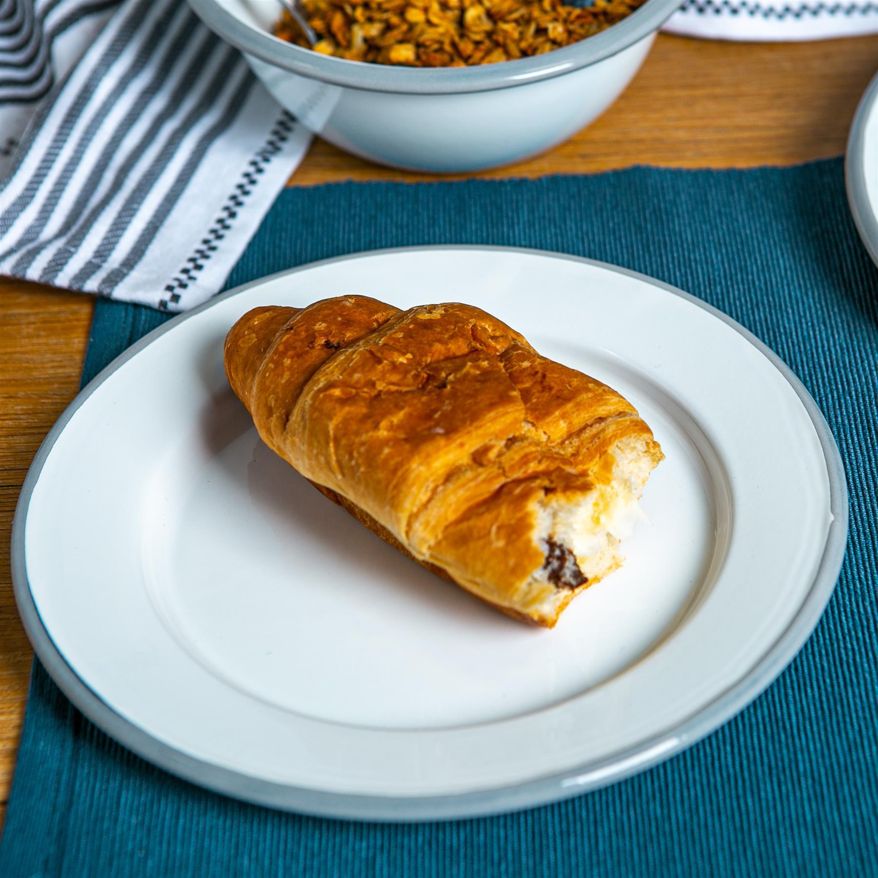 White Enamel Side Plate - 20cm - Grey