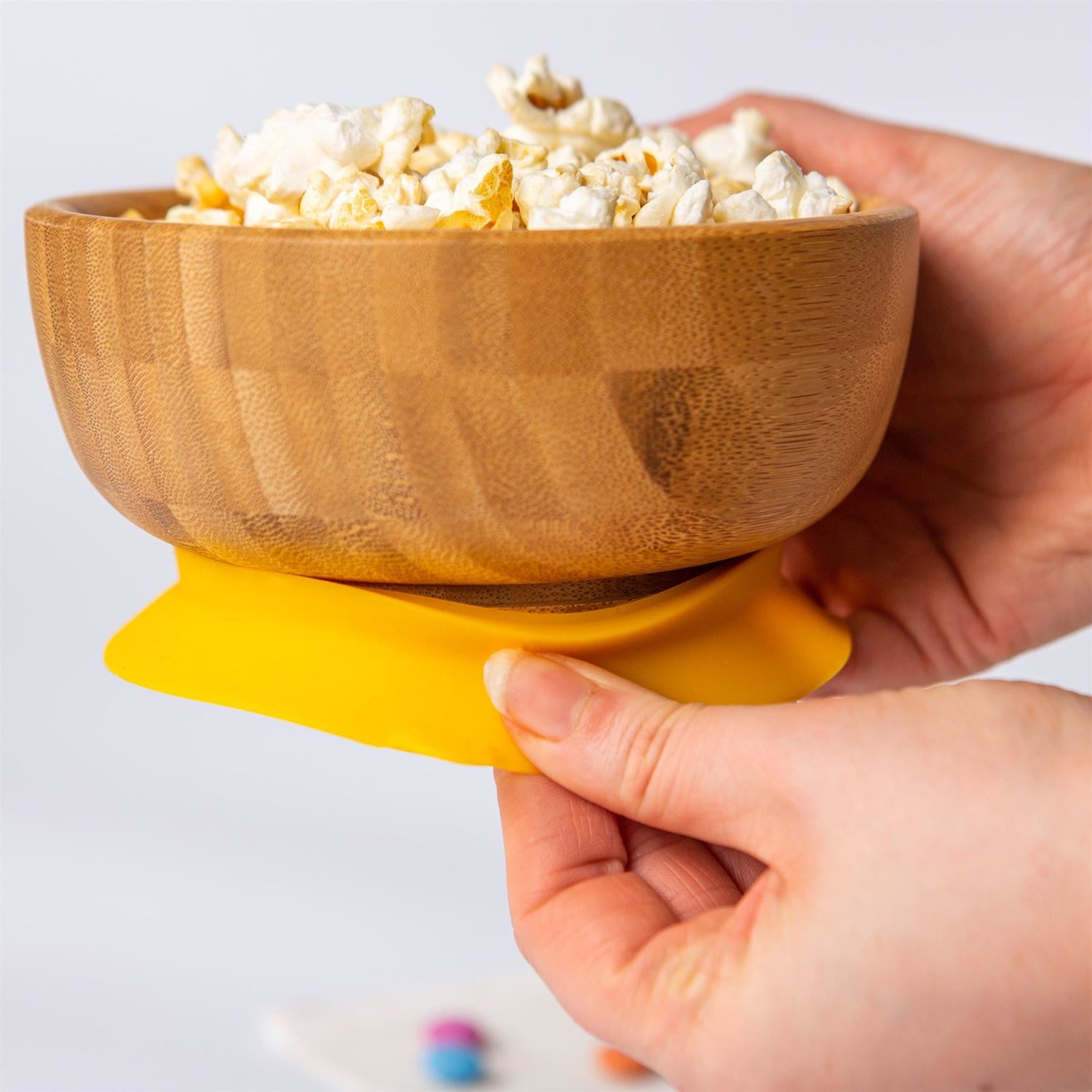 Navy Blue Bamboo Suction Bowl