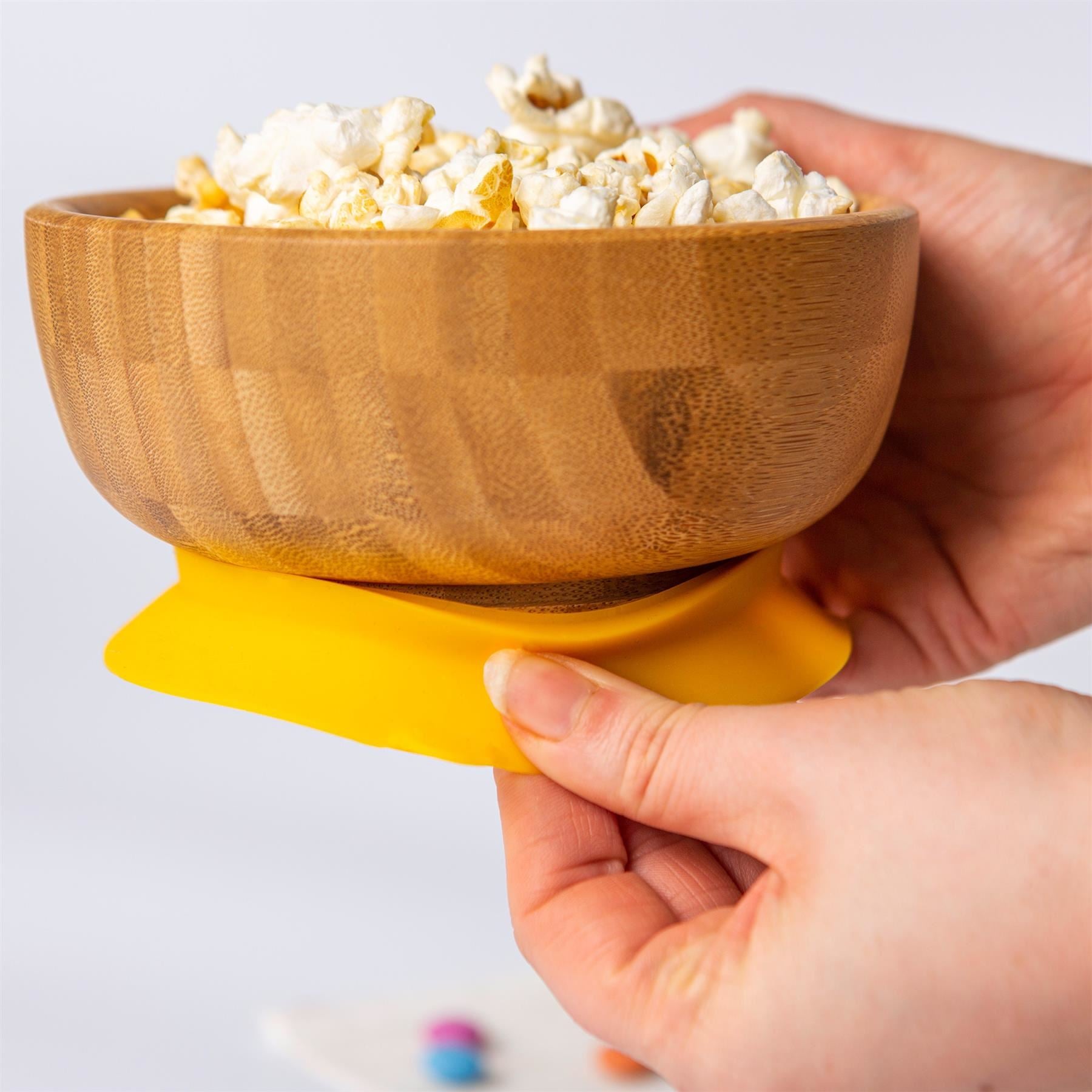 Navy Blue Bamboo Suction Bowl