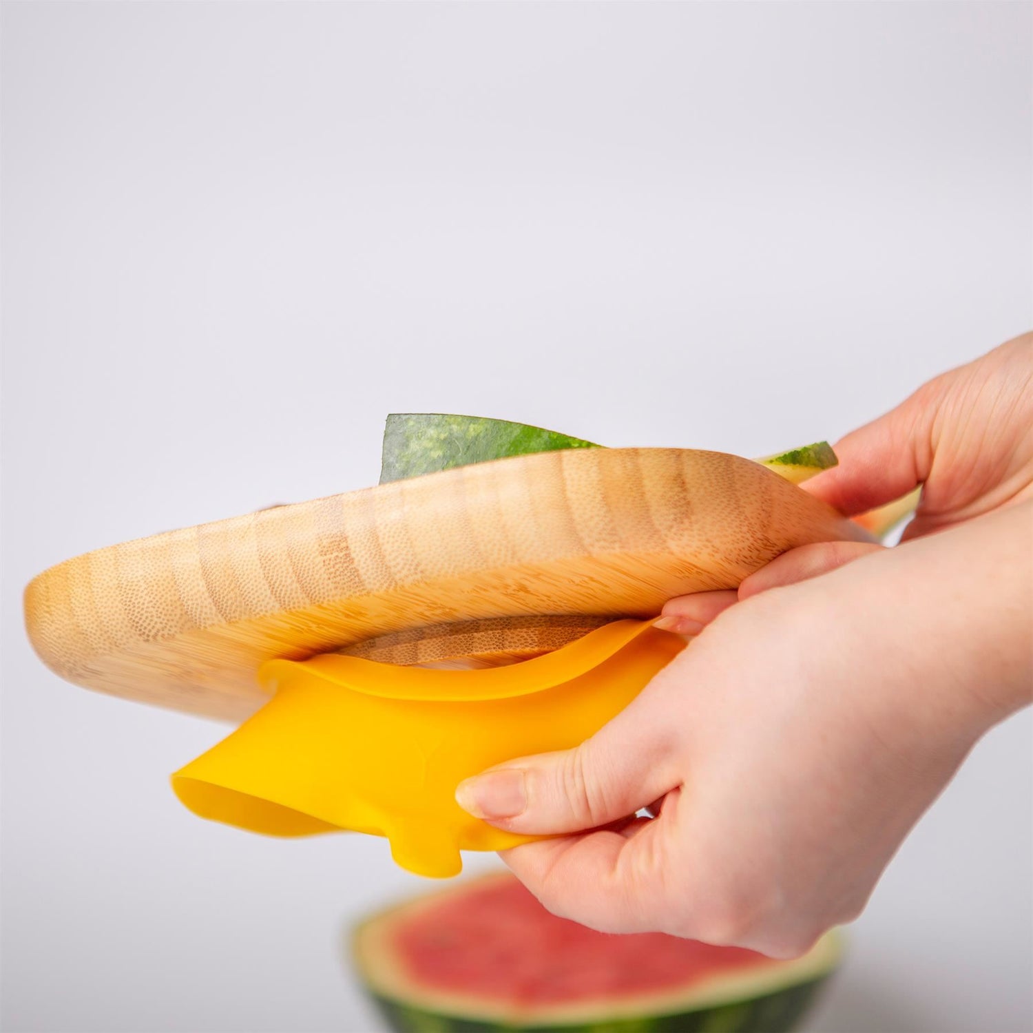 Navy Blue Divided Bamboo Suction Plate
