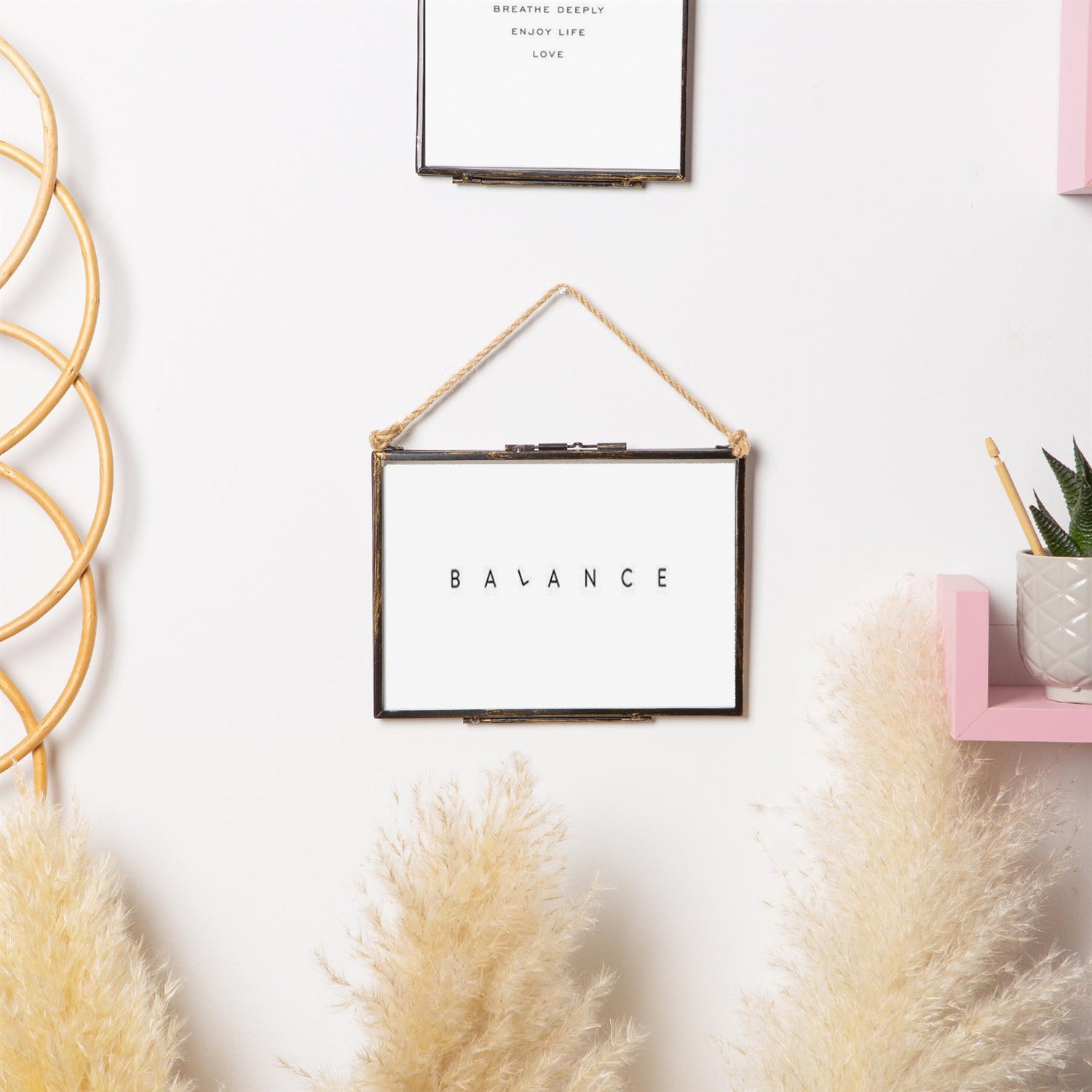 7" x 5" Black Hanging Metal Photo Frame - by Nicola Spring