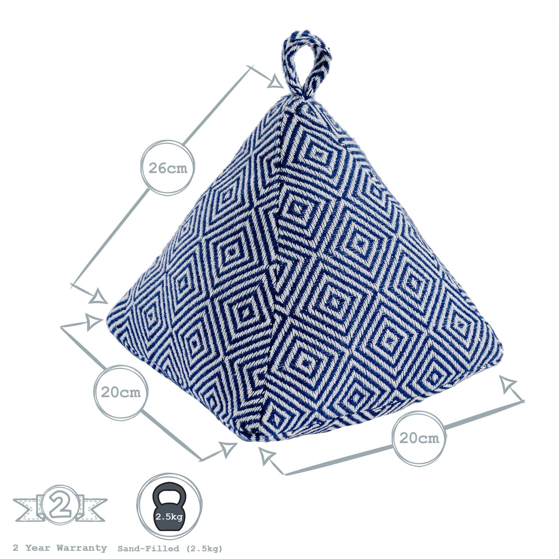 Nicola Spring Decorative Door Stop Blue 20cm Dimensions