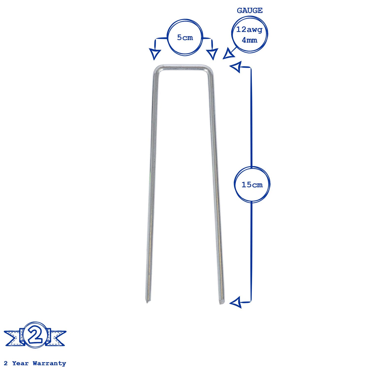 15cm Weed Membrane Pegs - Pack of 20