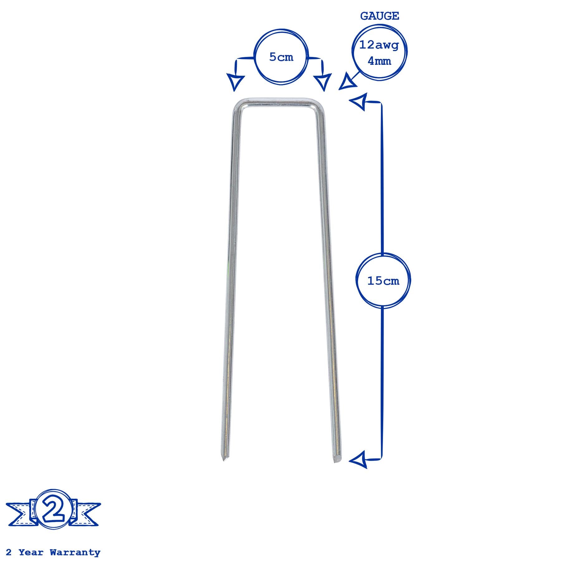 15cm Weed Membrane Pegs - Pack of 20