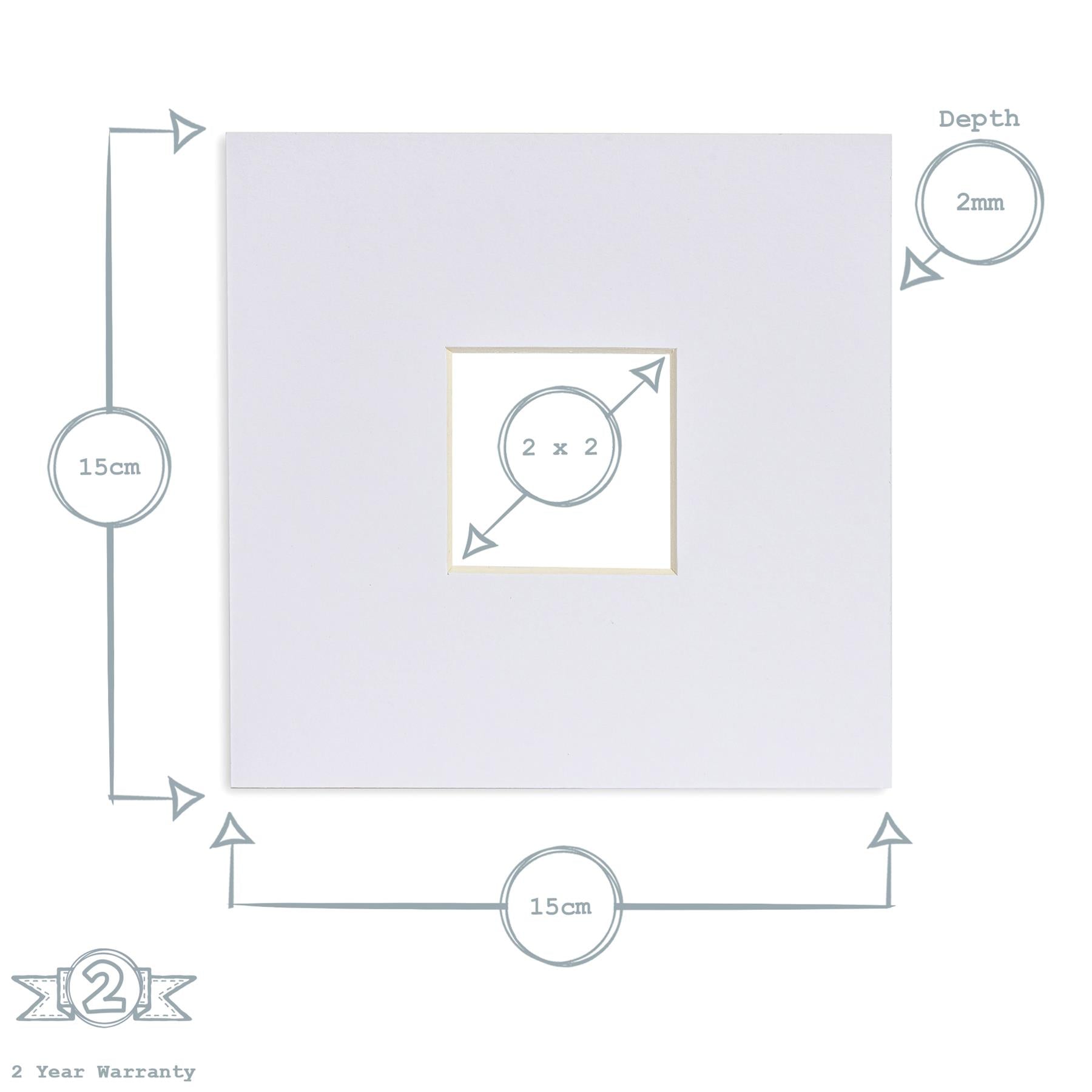 Nicola Spring Picture Mount for 6 x 6" Frame | Photo Size 2 x 2" - White